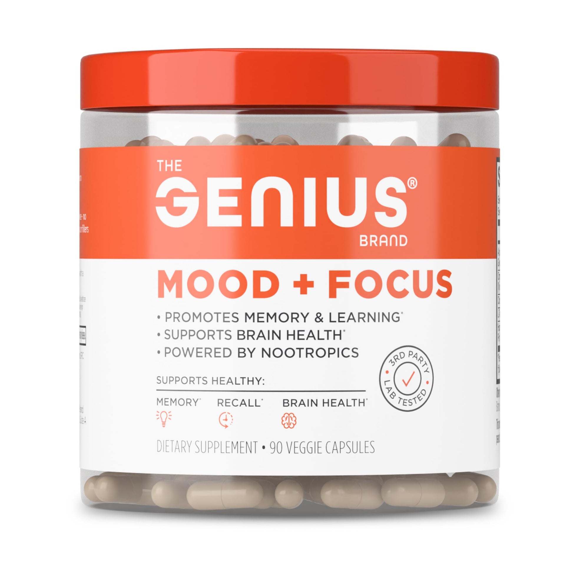The Genius Brand Mood + Focus Nootropic – 400mg Organic Lion’s Mane, Alpha GPC & Citicoline – Memory & Focus Supplement – 30 Servings The Genius BrandUS supplements