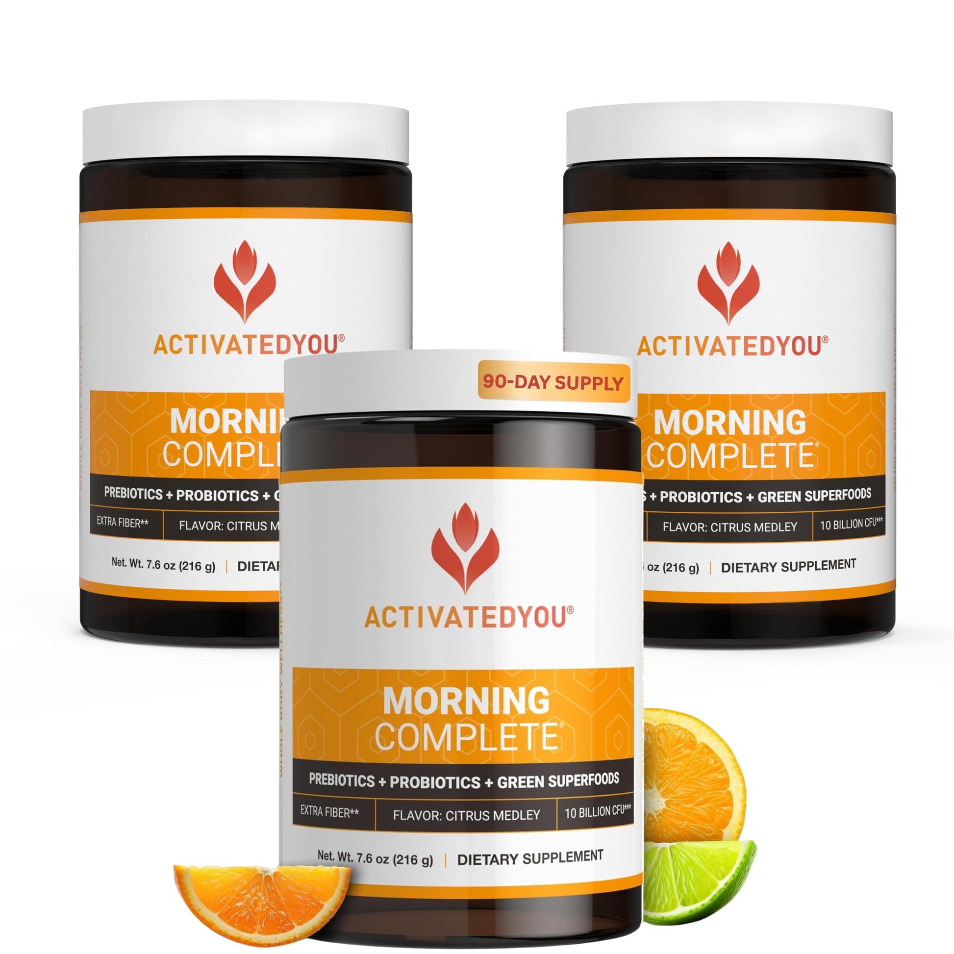 ACTIVATEDYOU Morning Complete Daily Wellness Greens Superfood Drink Mix for Gut Health w/Prebiotics, Probiotics, Antioxidants, Green Superfoods, 10 Billion CFUs (3 Pack, Citrus Medley) ACTIVATEDYOUAu supplements