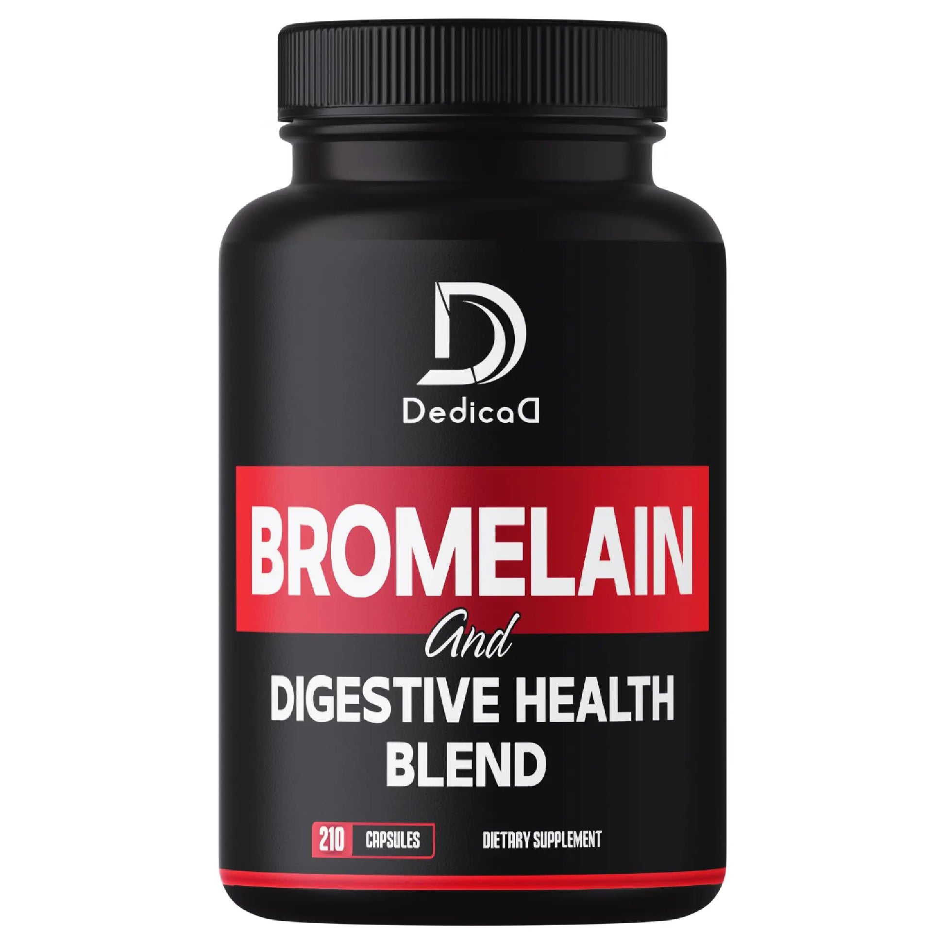 DEDICAD 6in1 Bromelain 500mg Supplement - 1000mg per Serving - 210 Capsules with Digestive Health Blend as Quercetin, Ginger, Turmeric, Papaya - Support Overall Health, Digestion & Immune System DEDICADAu supplements