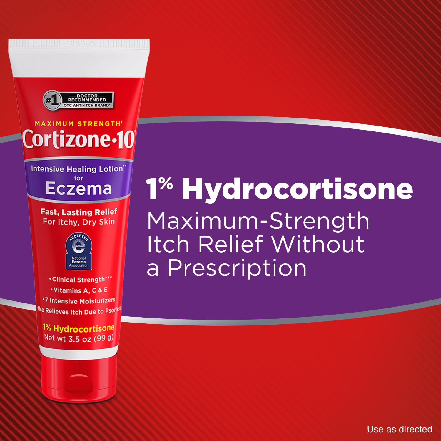 Cortizone-10 Maximum Strength Intensive Healing Itch Relief Lotion for Eczema, 1% Hydrocortisone, Fast-Acting, Anti-Itch Cream for Minor Skin Irritations, Rashes and Inflammation Due to Eczema, 3.5 oz Cortizone 10Au supplements