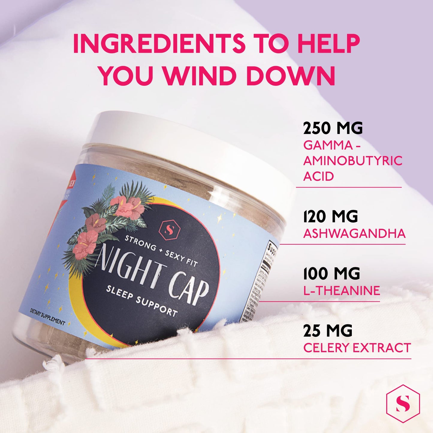 Strong + Sexy Fit Night Cap Sleep Support, Supplement to Help You Fall Asleep Faster Strong + Sexy FitUS supplements