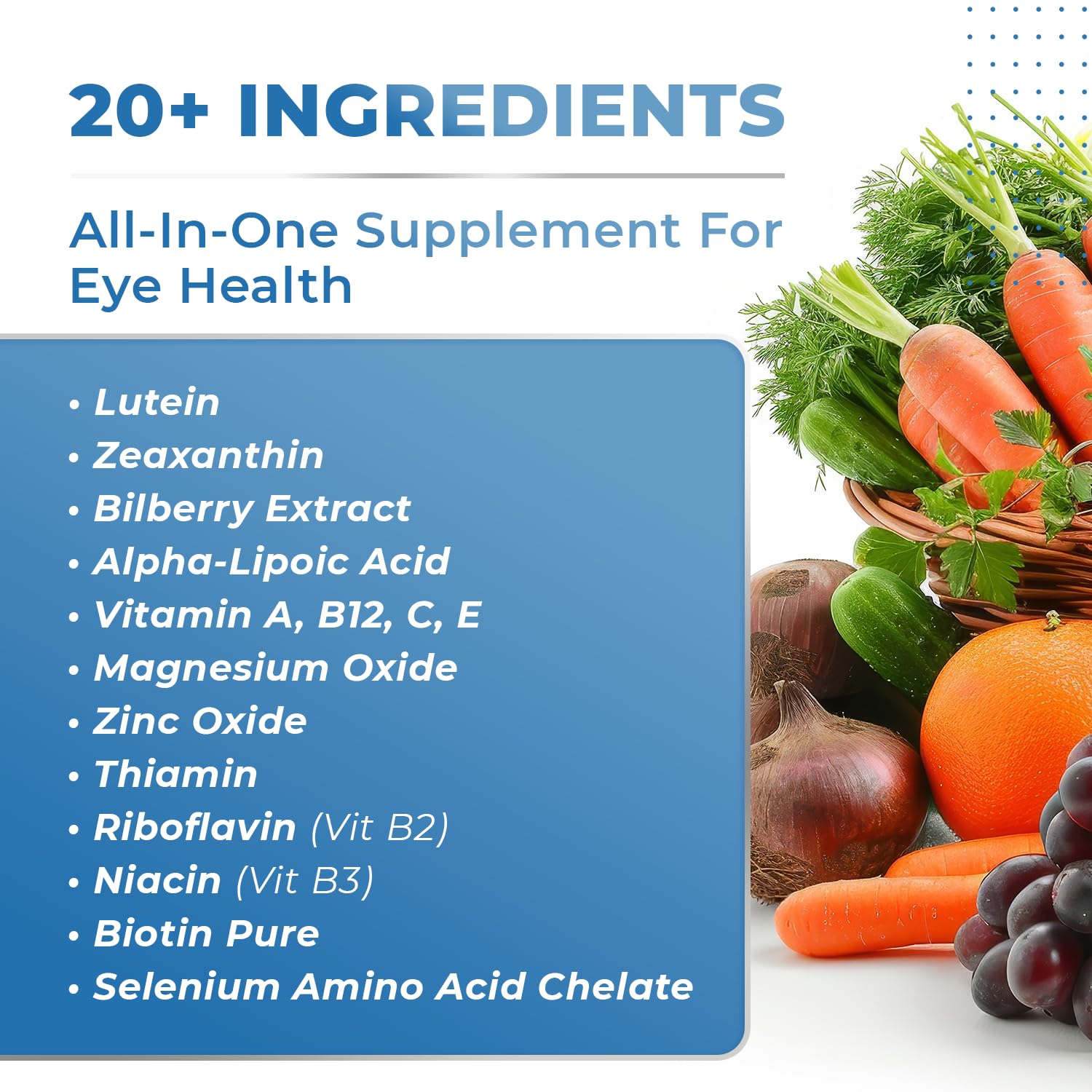SIGHT EASY - Eye Vitamins & Mineral Supplements with Lutein & Zeaxanthin, Vitamin C, Vitamin E, Zinc and Bilberry for Healthy Vision and Eye Function Support - 60 Capsules, 1 Month Supply Nature’s NutriWaveAu supplements