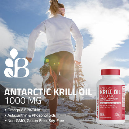 Bronson Antarctic Krill Oil 1000 mg with Omega-3s EPA, DHA, Astaxanthin and Phospholipids 120 Softgels BronsonUS supplements