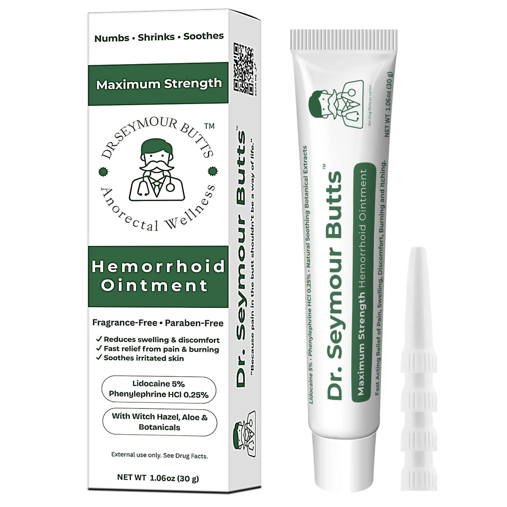 Dr. Seymour Butts Hemorrhoid Ointment – Lidocaine 5% Pain Relief for Burning, Itching & Irritation | External Hemorrhoid Care with Witch Hazel, Aloe & Botanical Support Dr. Seymour ButtsAu supplements