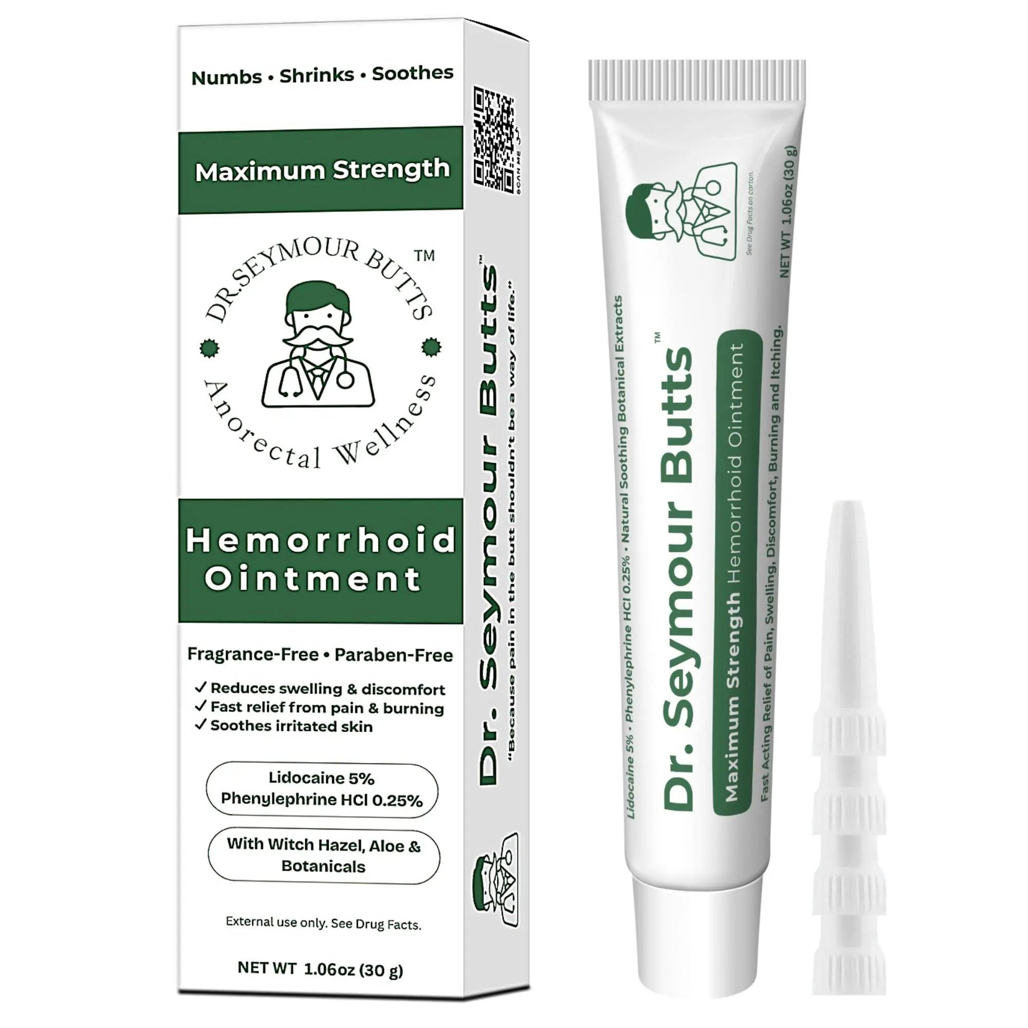 Dr. Seymour Butts Hemorrhoid Ointment – Lidocaine 5% Pain Relief for Burning, Itching & Irritation | External Hemorrhoid Care with Witch Hazel, Aloe & Botanical Support Dr. Seymour ButtsAu supplements