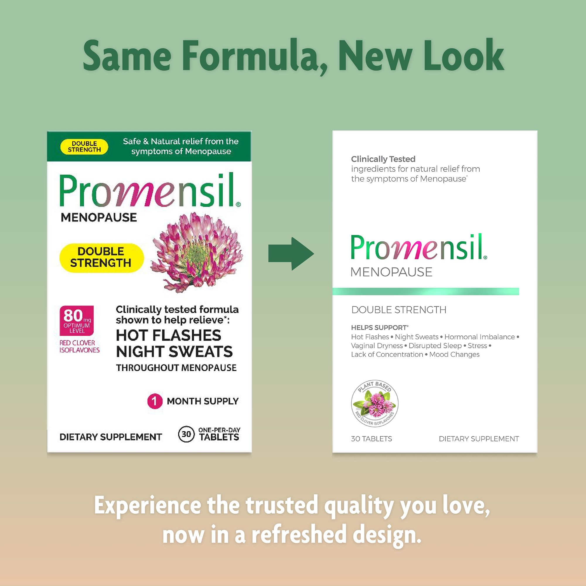Promensil Menopause Double Strength - Menopause Supplements for Women, Red Clover Isoflavones, Helps Support Hot Flashes, Night Sweats, Restlessness - 30 Count PromensilAu supplements