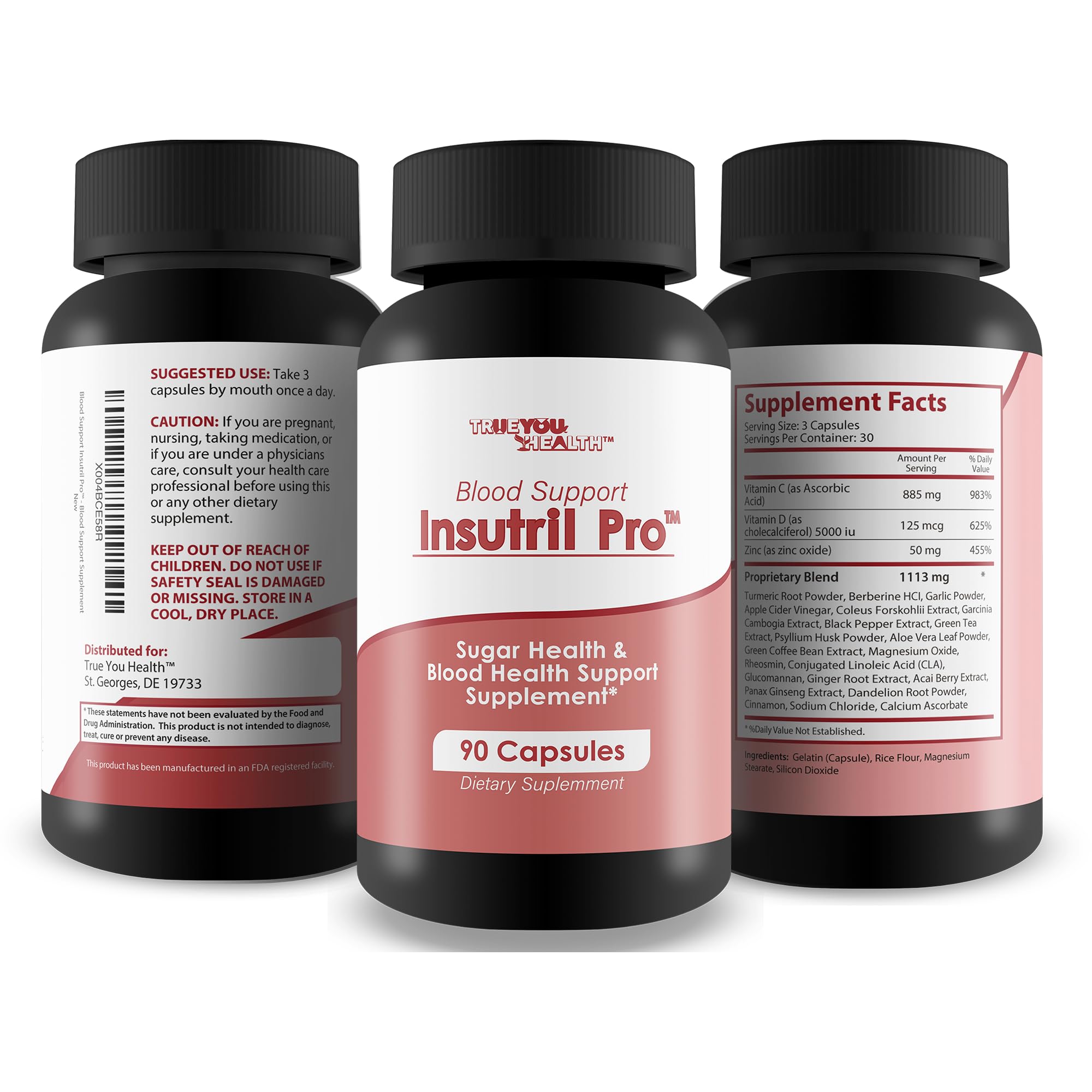 Blood Support Insutril Pro - Our Best Sugar Health & Blood Health Support Supplement - Circulatory Health Support - Blood Balance Blood Boost Blood Circulation Supplements - Health Blood Balance Pills True You HealthAu supplements