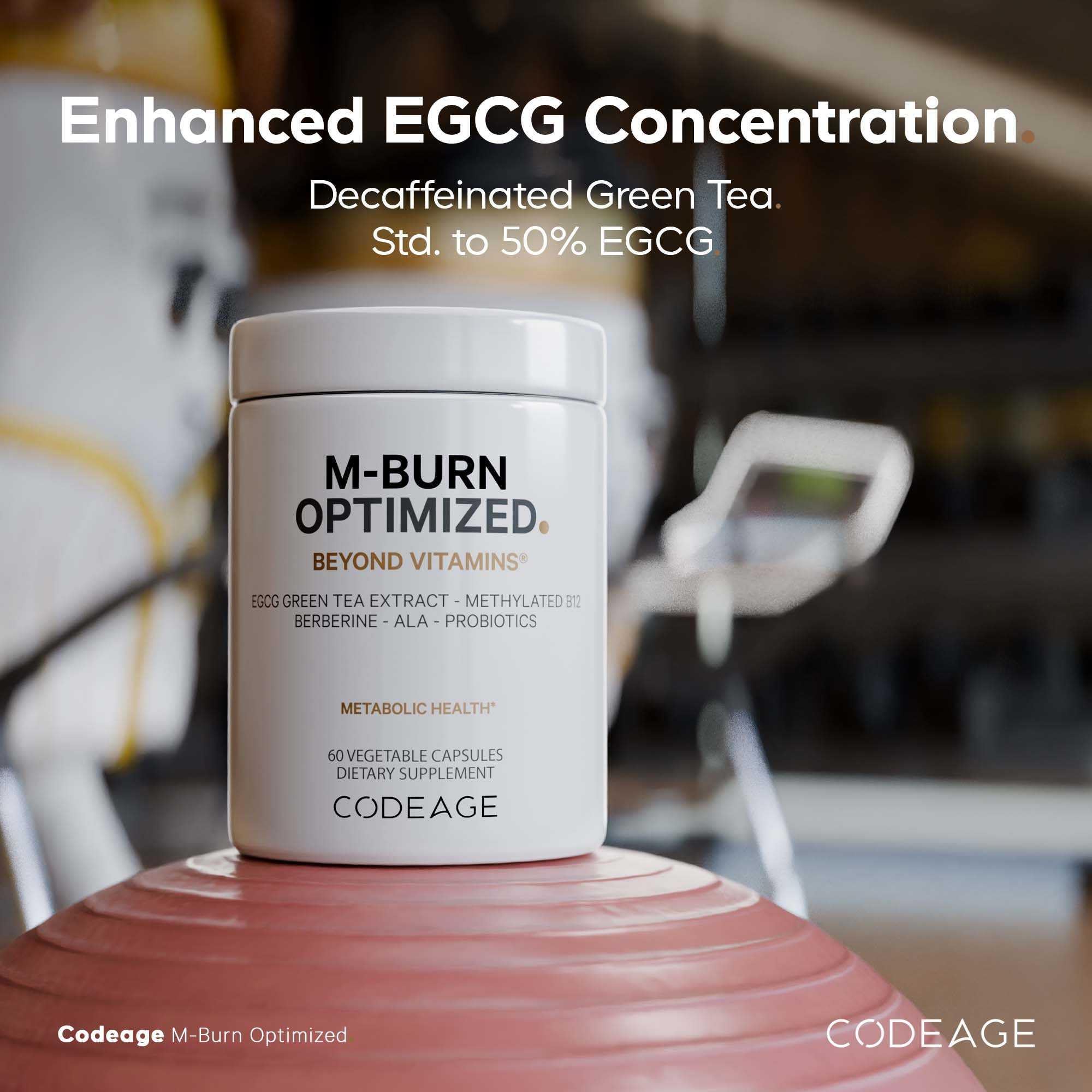 Codeage M-Burn Optimized Supplement - Decaffeinated Green Tea Std. to 50% EGCG, Berberine, Akkermansia, Vitamin B12 - Probiotics - Vitamins - 60 Capsules CodeageAu supplements