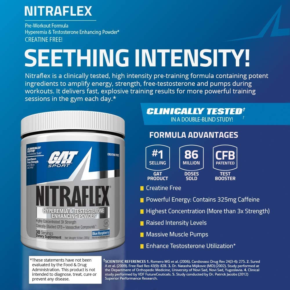 GAT SPORT Nitraflex Advanced Pre-Workout Powder, Increases Blood Flow GAT SPORTAu supplements