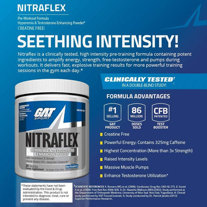 GAT SPORT Nitraflex Advanced Pre-Workout Powder, Increases Blood Flow GAT SPORTUS supplements