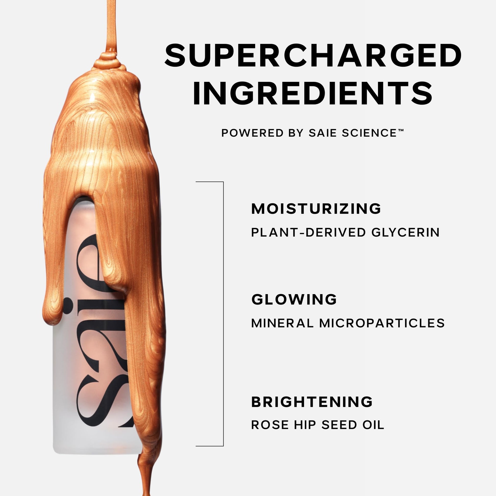 Saie Glowy Super Gel Warmglow Duo - Lightweight Illuminator & Makeup Primer for Glowing Skin - Soft Warm Gold (1 oz & 0.5 oz) SaieAu supplements