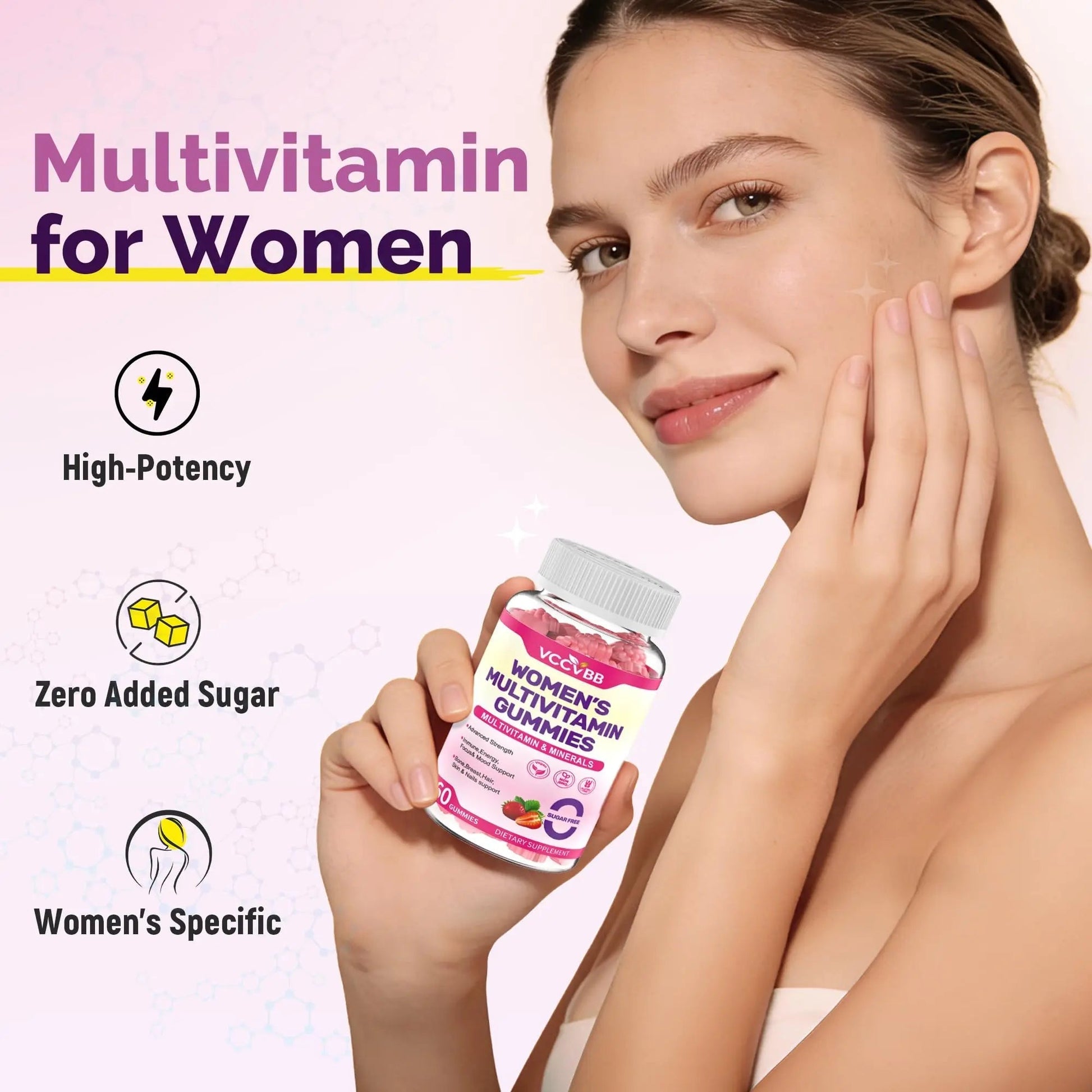 VCCVBB All-in-One Women's Multivitamin Gummies with Complete Vitamin & Mineral Complex, Herbal Blends for Energy, Overall Health VCCVBBAu supplements
