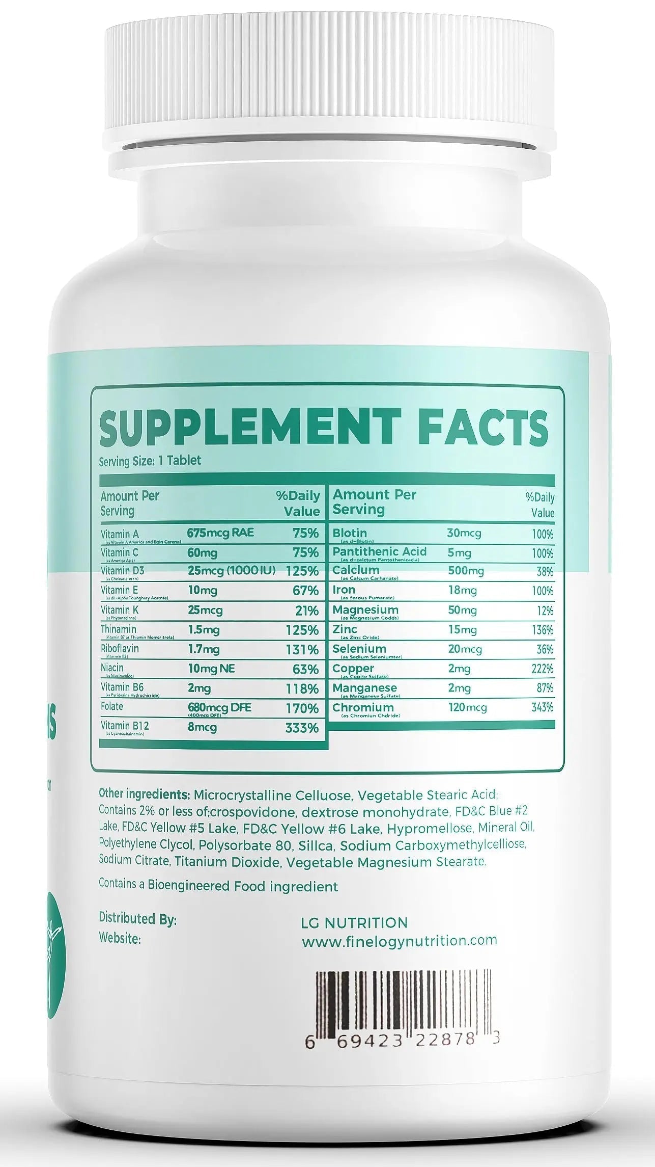 finelogy Womens Multivitamin - Essential Nutrients with Iron, Vitamins A, C, D3, K, B6 and B12 Supplements for Women’s Health, Energy Hair Skin & Nails finelogyAu supplements