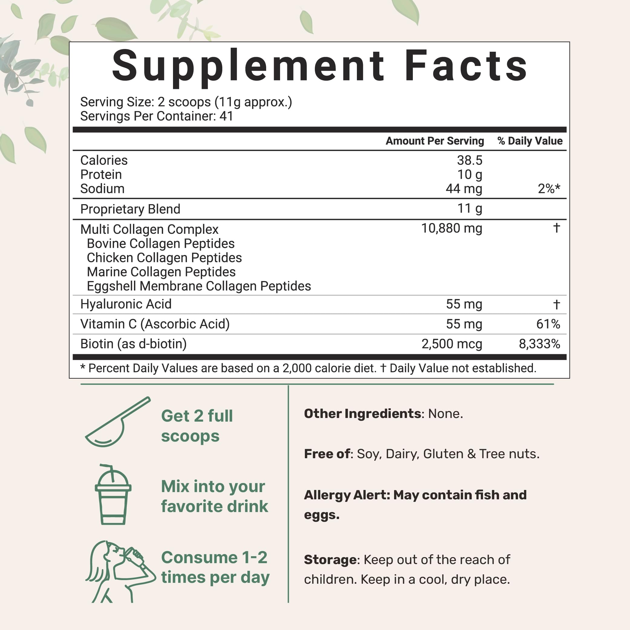Multi Collagen Peptides Powder, 16 Oz - Hydrolyzed Protein Peptides | Type I,II,III,V,X Micro IngredientsUS supplements