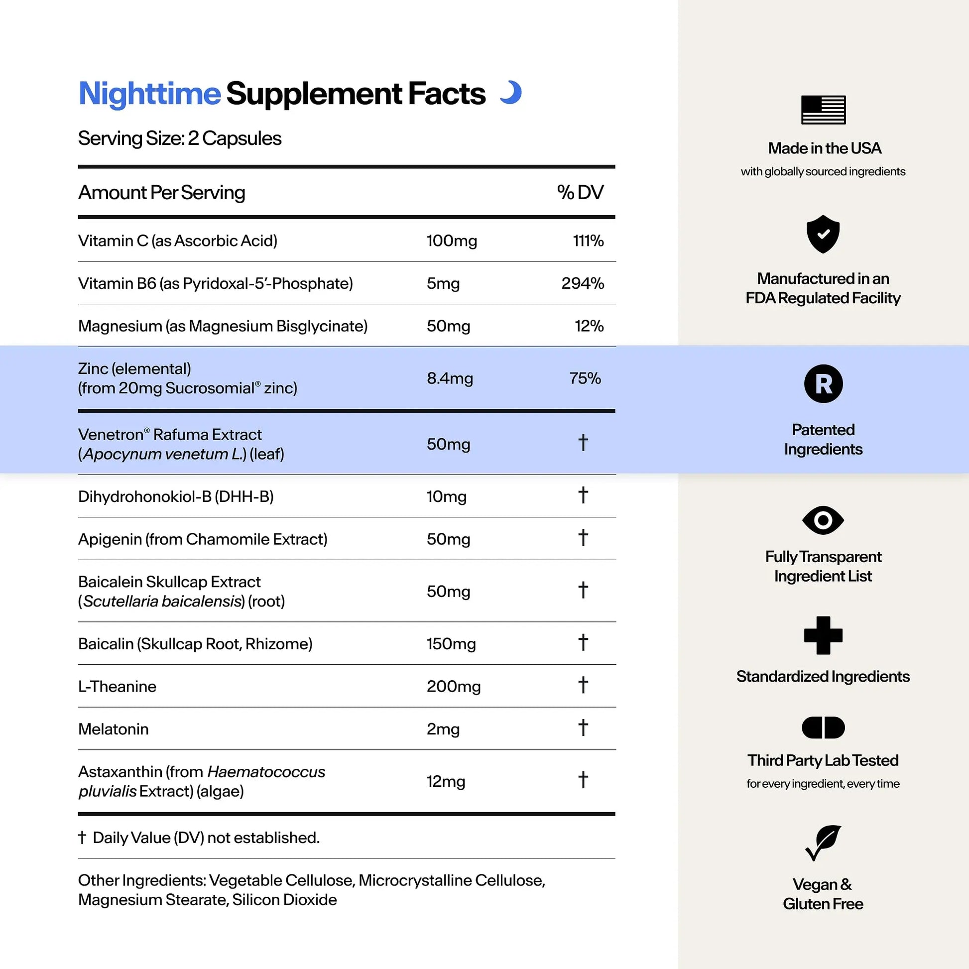 STASIS Nighttime Supplement for Men & Women with Magnesium, Melatonin, Zinc & Botanical Extracts, Evening Routine Support Capsules for Bedtime Use, Vegan, Non GMO, 25 Servings, 1 Month Supply STASISAu supplements