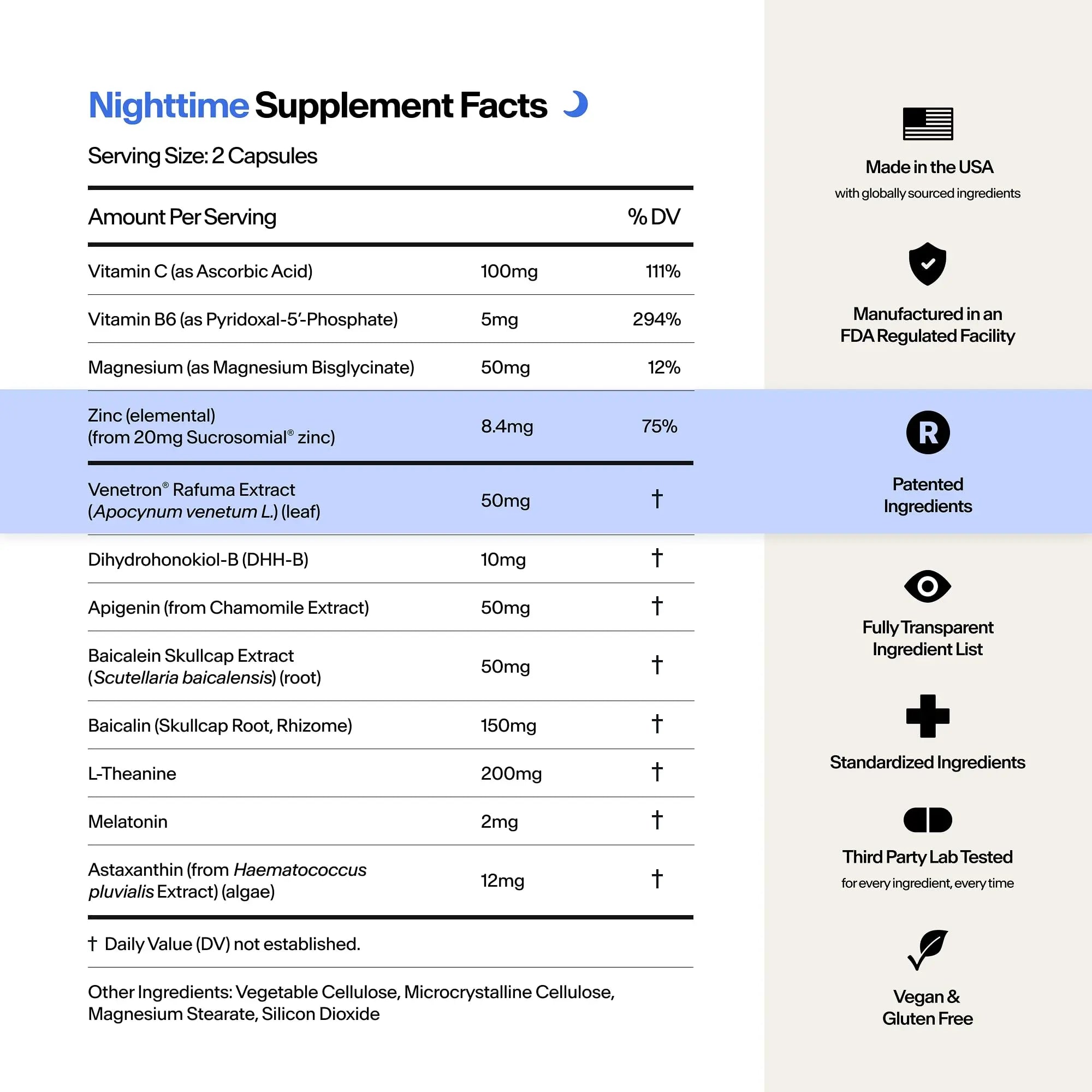STASIS Nighttime Supplement for Men & Women with Magnesium, Melatonin, Zinc & Botanical Extracts, Evening Routine Support Capsules for Bedtime Use, Vegan, Non GMO, 25 Servings, 1 Month Supply STASISAu supplements