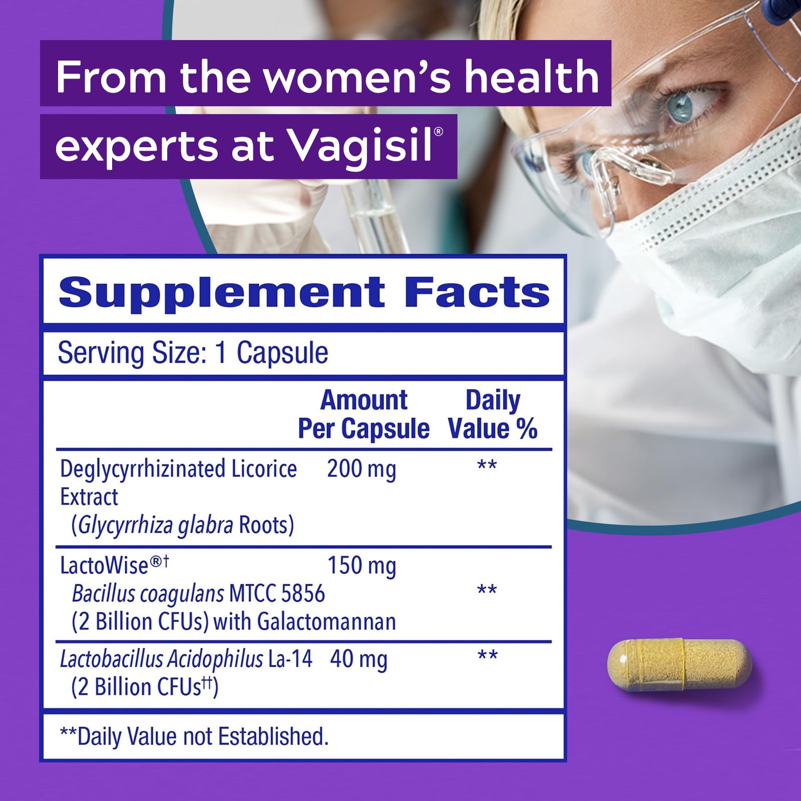Vagisil Yeast Defense Supplements, Helps Balance Yeast and Good Bacteria, Clinically-Proven Probiotics VagisilAu supplements