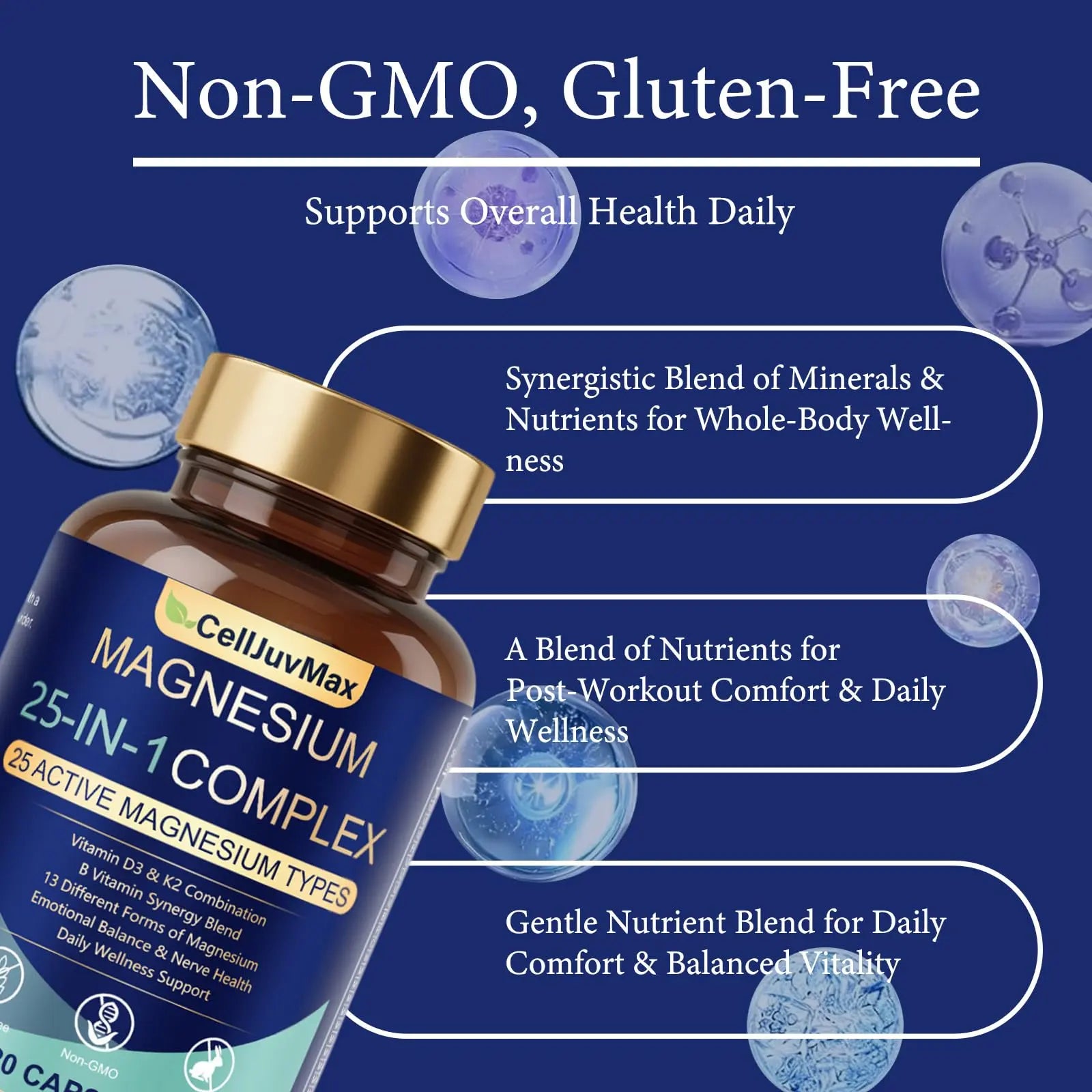25-in-1 Magnesium Complex | Multi-Form Absorbable Blend for Daily Nutritional Support, 120 Vegan Caps (1) PBZPBZnz supplements