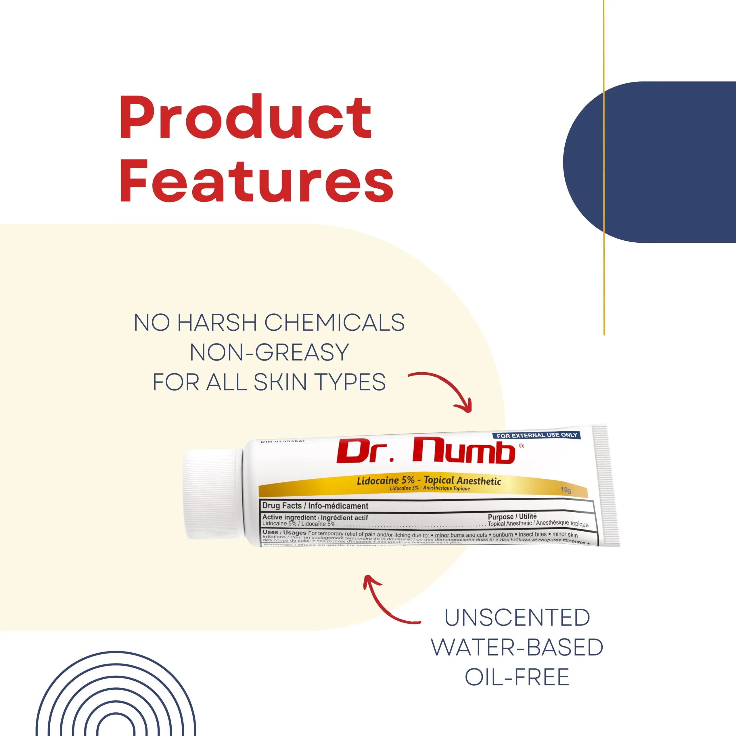 Dr. Numb 5% Lidocaine Numbing Cream, Nonprescription Maximum Strength Topical Anesthetic Cream - Temporary Relief of Pain, Itch, Discomfort for Hemorrhoid and Anorectal Uses - 10g Pack of 1 Dr. NumbAu supplements