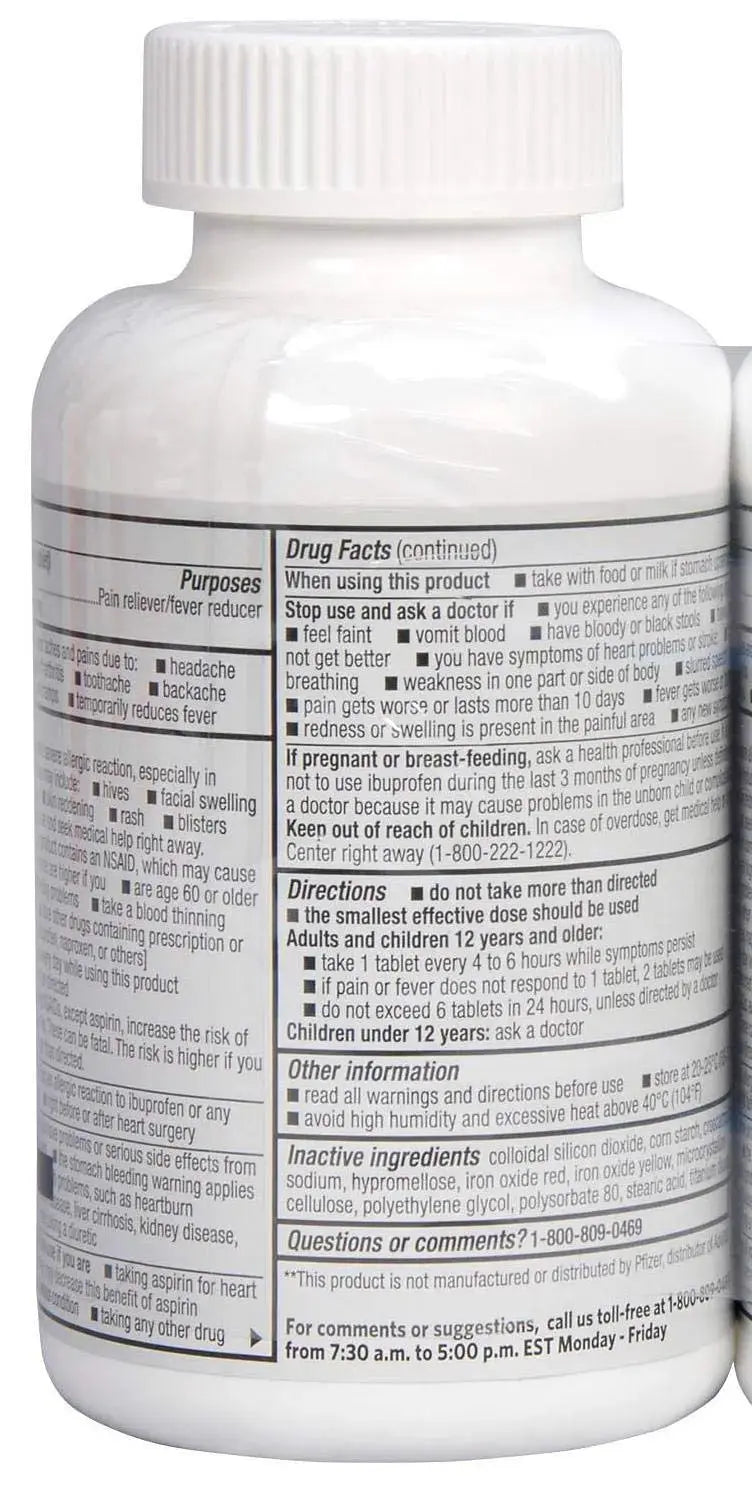 Member's Mark Ibuprofen Coated Tablets 200mg Pain Reliever Fever Reducer, 1 Bottle, 600 Tablets MEMBER´S MARKAu supplements