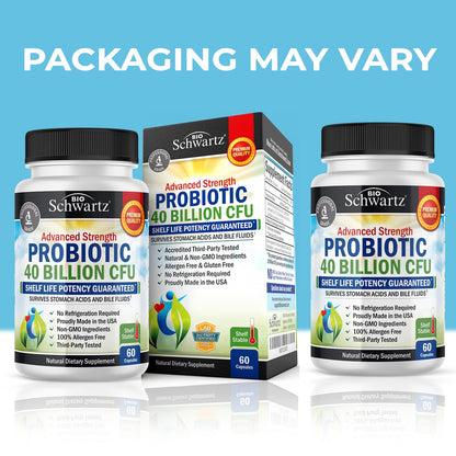 Daily Probiotic Supplement with 40 Billion CFU - Gut Health Complex with Astragalus BioSchwartzUS supplements
