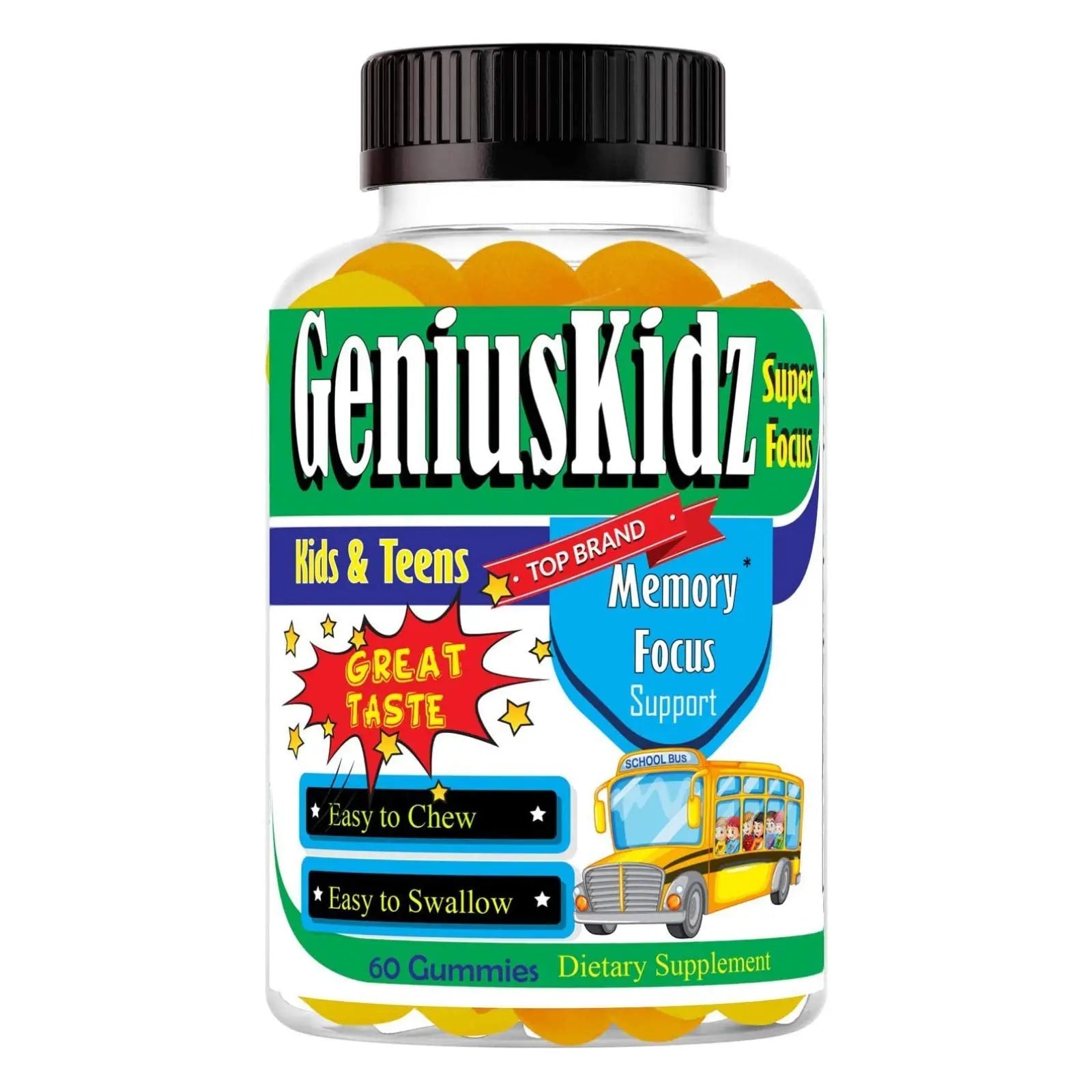 Celebrity Lifestyle Product Brain Support Focus Supplement for Kid and Teens Omega 3 Gummy Vitamin Memory and Attention, Brain Booster, Kid Focus Attention Supplement(1 Bottle) DHA 60ct Celebrity LifeStyle ProductAu supplements