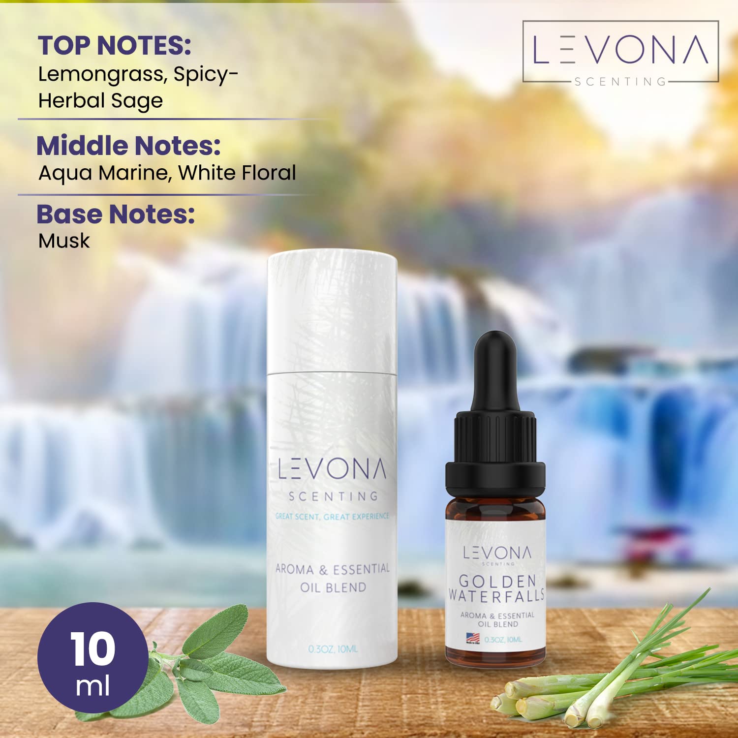 Levona Scent Pure Essential Oils for Diffusers for Home, Hotel & Office - Golden Waterfalls LEVONA SCENTAu supplements