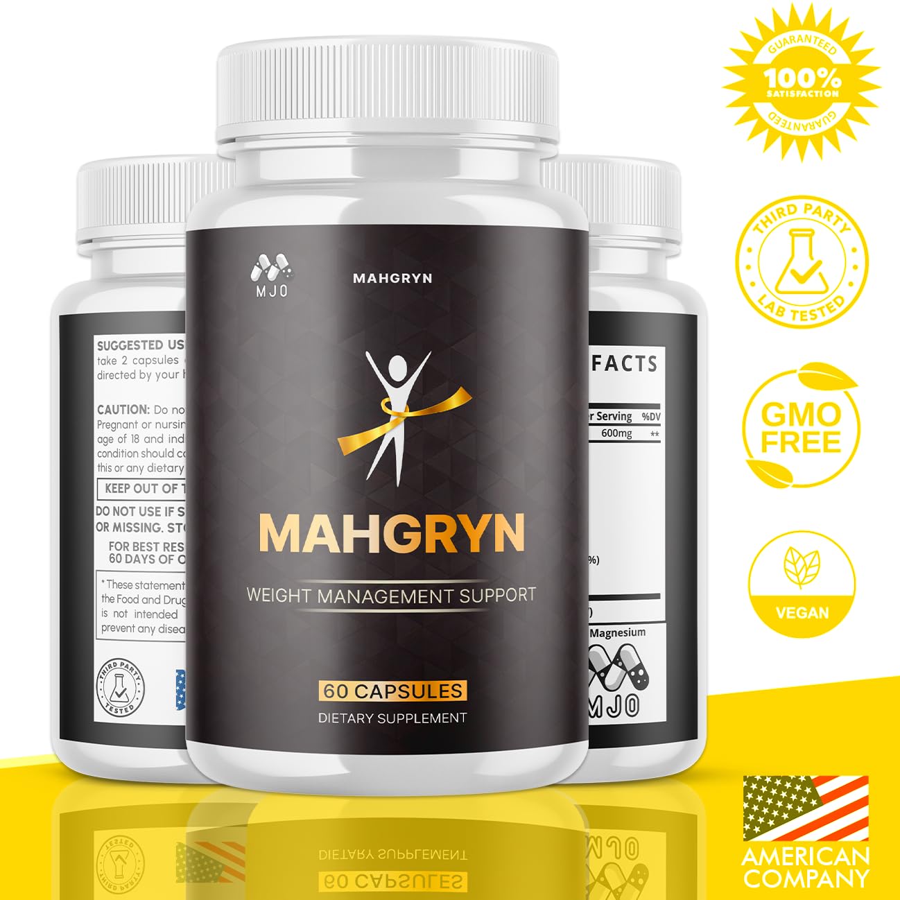 (3 Pack) Mahgryn Capsules, Official Mahgryn Pills with All Natural Ingredients, Advanced Overall Health and Wellness Vitamin Supplement Formula for Maximum Strength Multivitamin Support (180 Capsules) MJOAu supplements