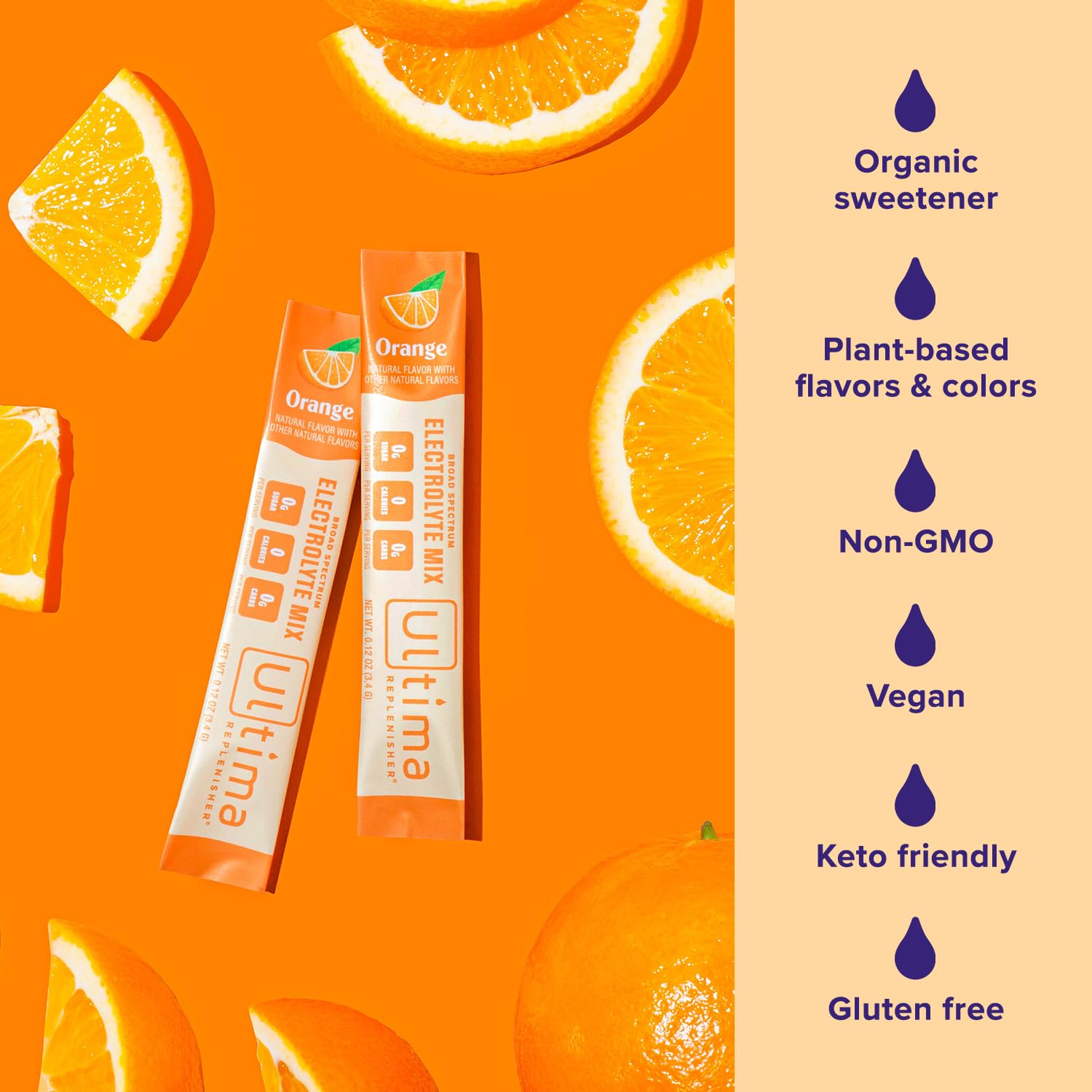 Ultima Replenisher Daily Electrolyte Drink Mix – Orange, 20 Stickpacks – Hydration Ultima ReplenisherAu supplements