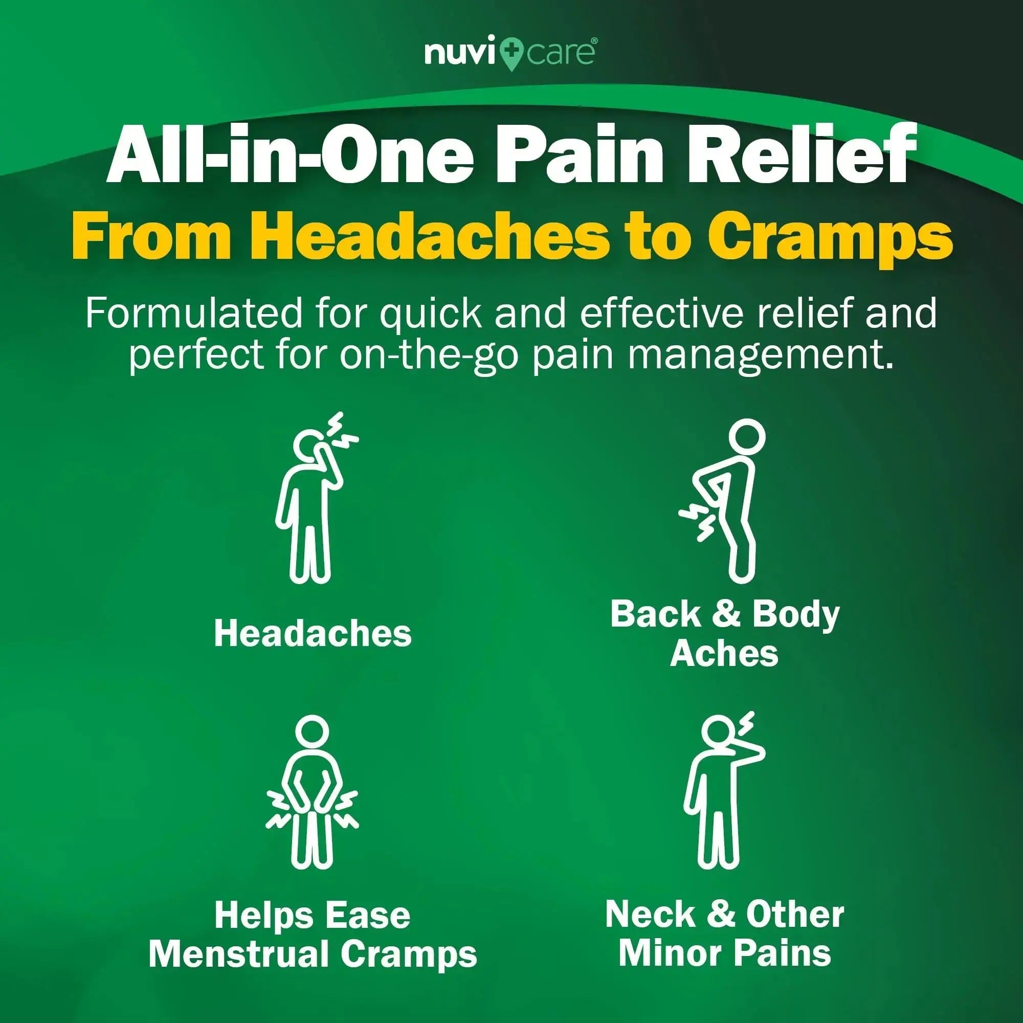 NUVICARE Headache Relief with Acetaminophen 250 mg, Aspirin (NSAID) 250 mg, Caffeine 65 mg - Temporary Relief of Minor Aches & Pains - Compare to Excedrin Extra Strength Pain Reliever (2 Pack) NUVICAREAu supplements