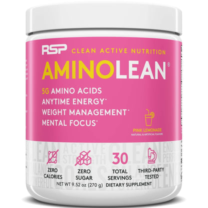 RSP NUTRITION AminoLean Pre Workout Energy (Pink Lemonade 30 Servings) RSP NUTRITIONUS supplements