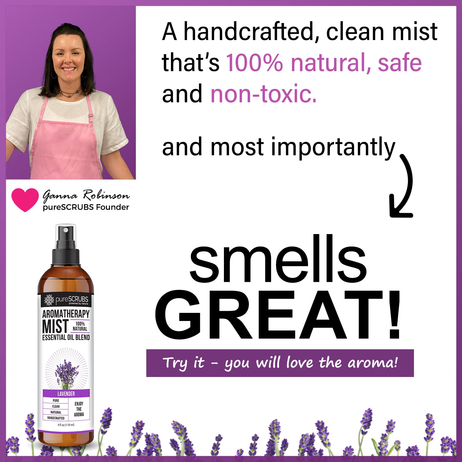 Shake, Mist & Enjoy - pureSCRUBS Premium Lavender Aromatherapy Spray Mist for Room, Body, Linens pureSCRUBSAu supplements