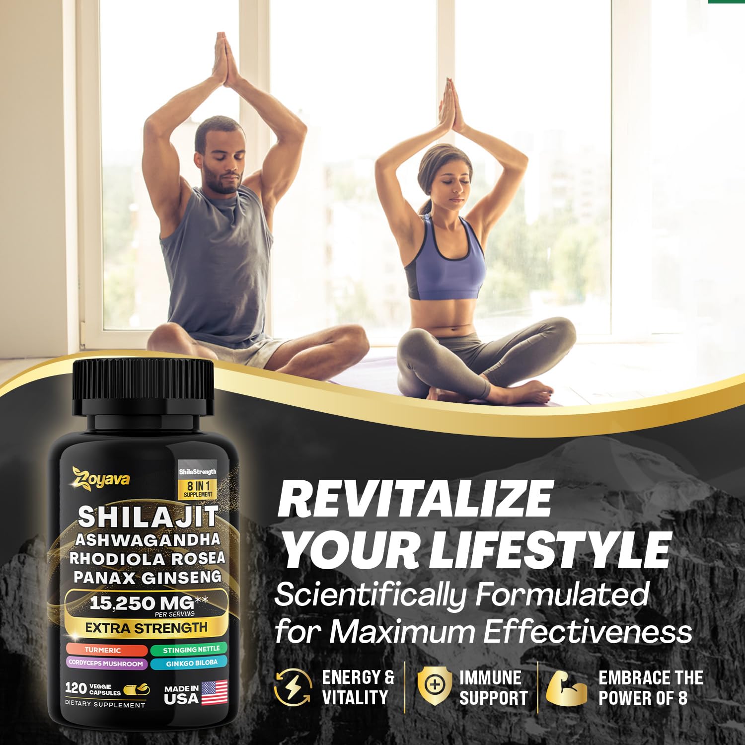 Zoyava Shilajit 9000MG Radiant Health Blend Ashwagandha 2000MG Rhodiola Rosea ZoyavaAu supplements