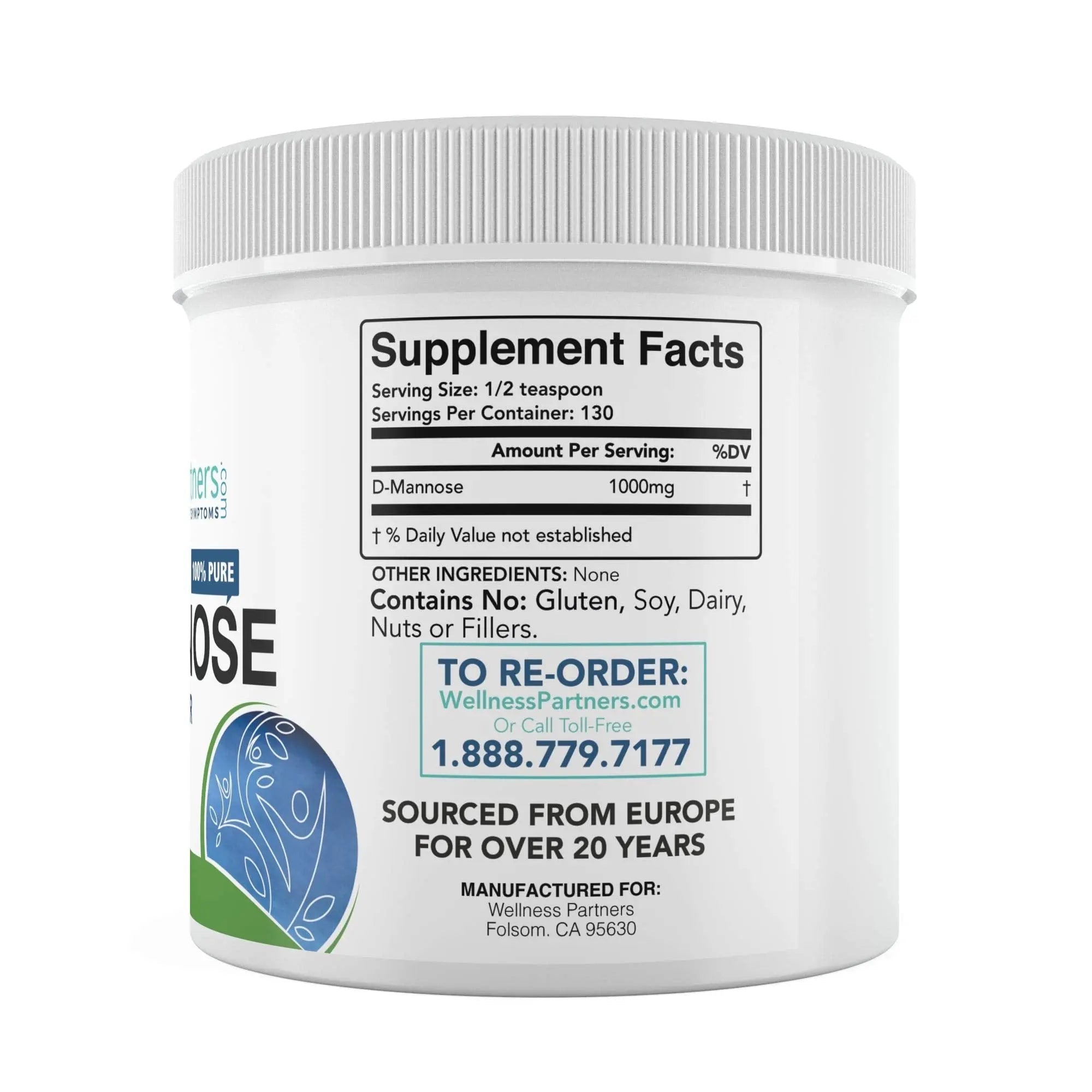 Now New UTI-Slip D Mannose Non GMO Organic Source Powder 130g jar. WellnessPartnersAu supplements