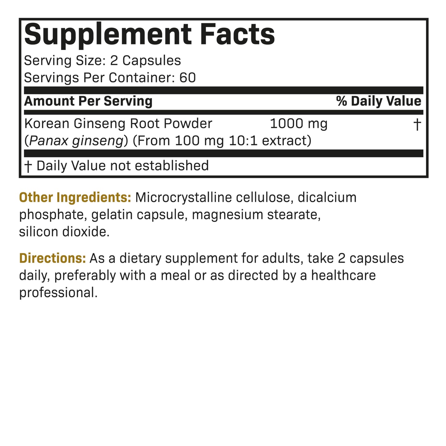 Futurebiotics Korean Panax Ginseng 1000 MG Per Serving Energy, Memory & Brain Health FuturebioticsUS supplements