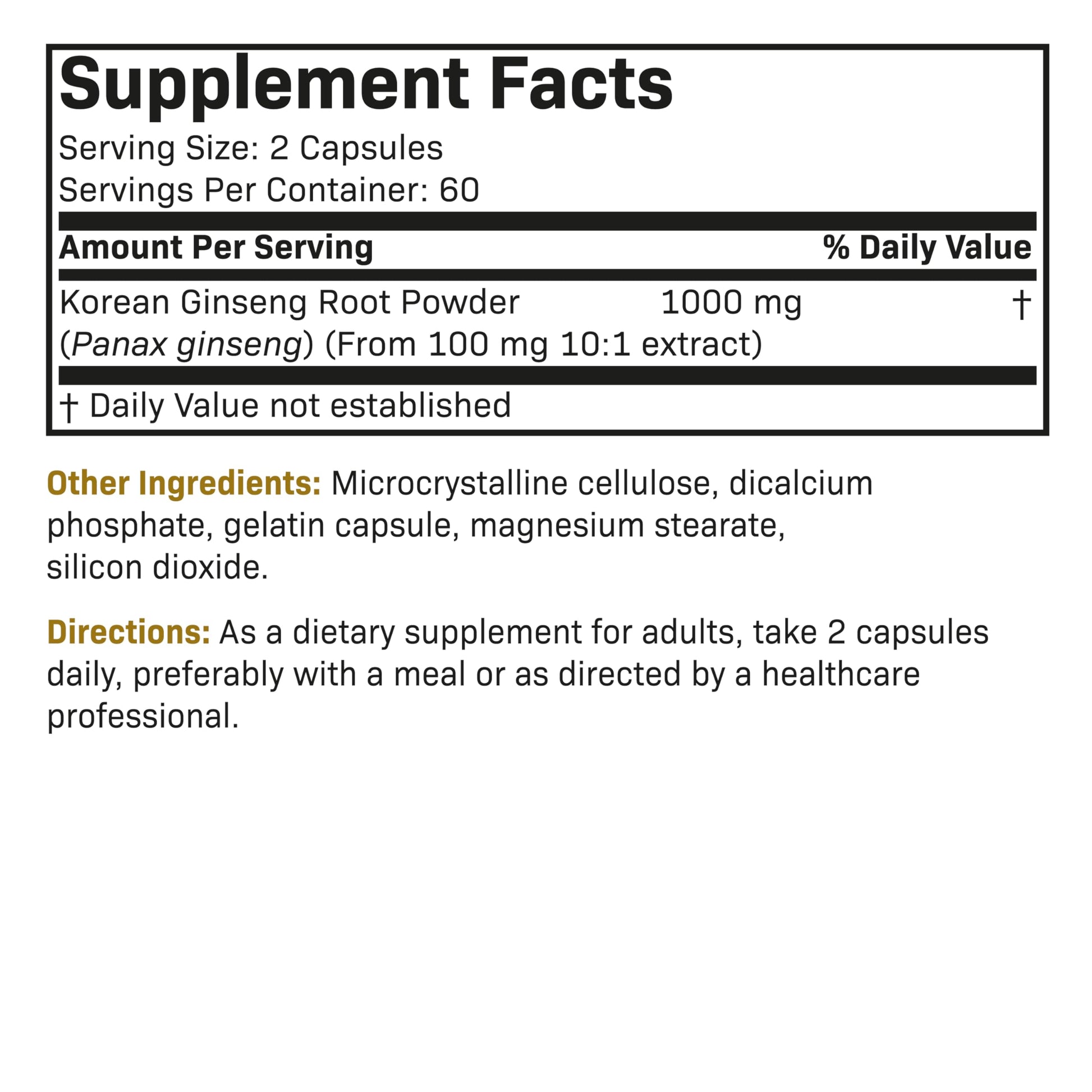 Futurebiotics Korean Panax Ginseng 1000 MG Per Serving Energy, Memory & Brain Health FuturebioticsAu supplements