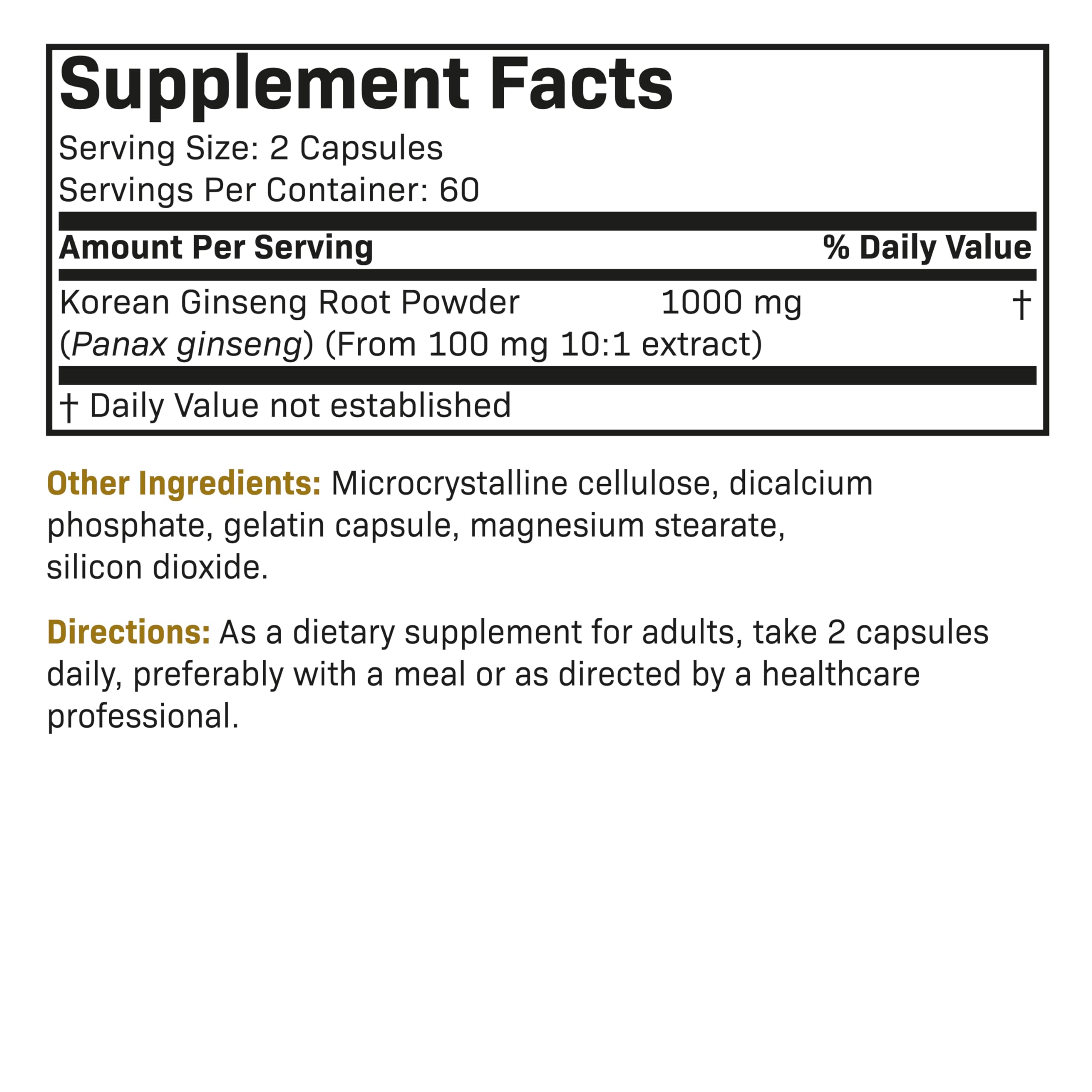 Futurebiotics Korean Panax Ginseng 1000 MG Per Serving Energy, Memory & Brain Health FuturebioticsAu supplements