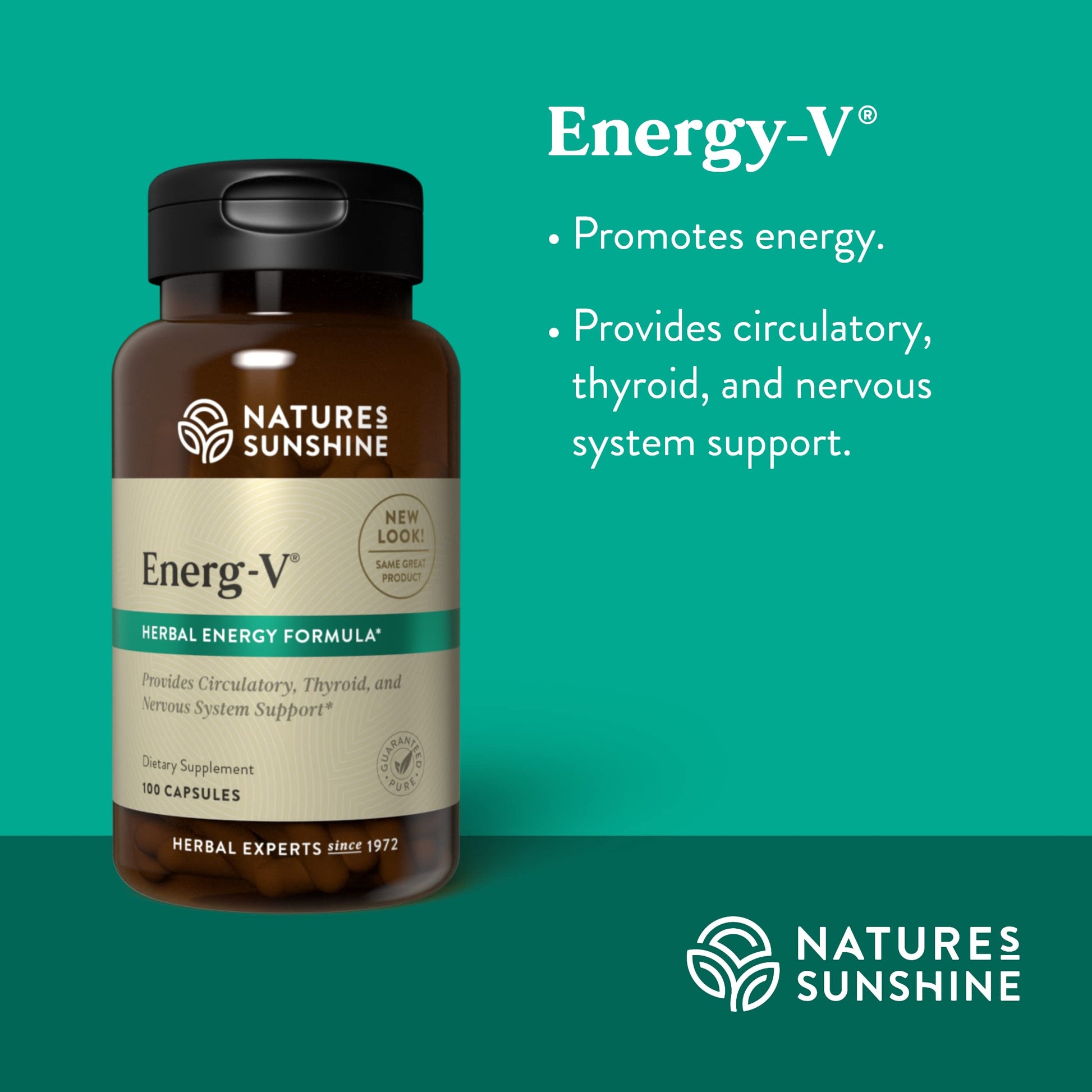 Nature's Sunshine Energ-V - Herbal Blend to Support Energy Levels (100 Capsules) Nature's SunshineAu supplements