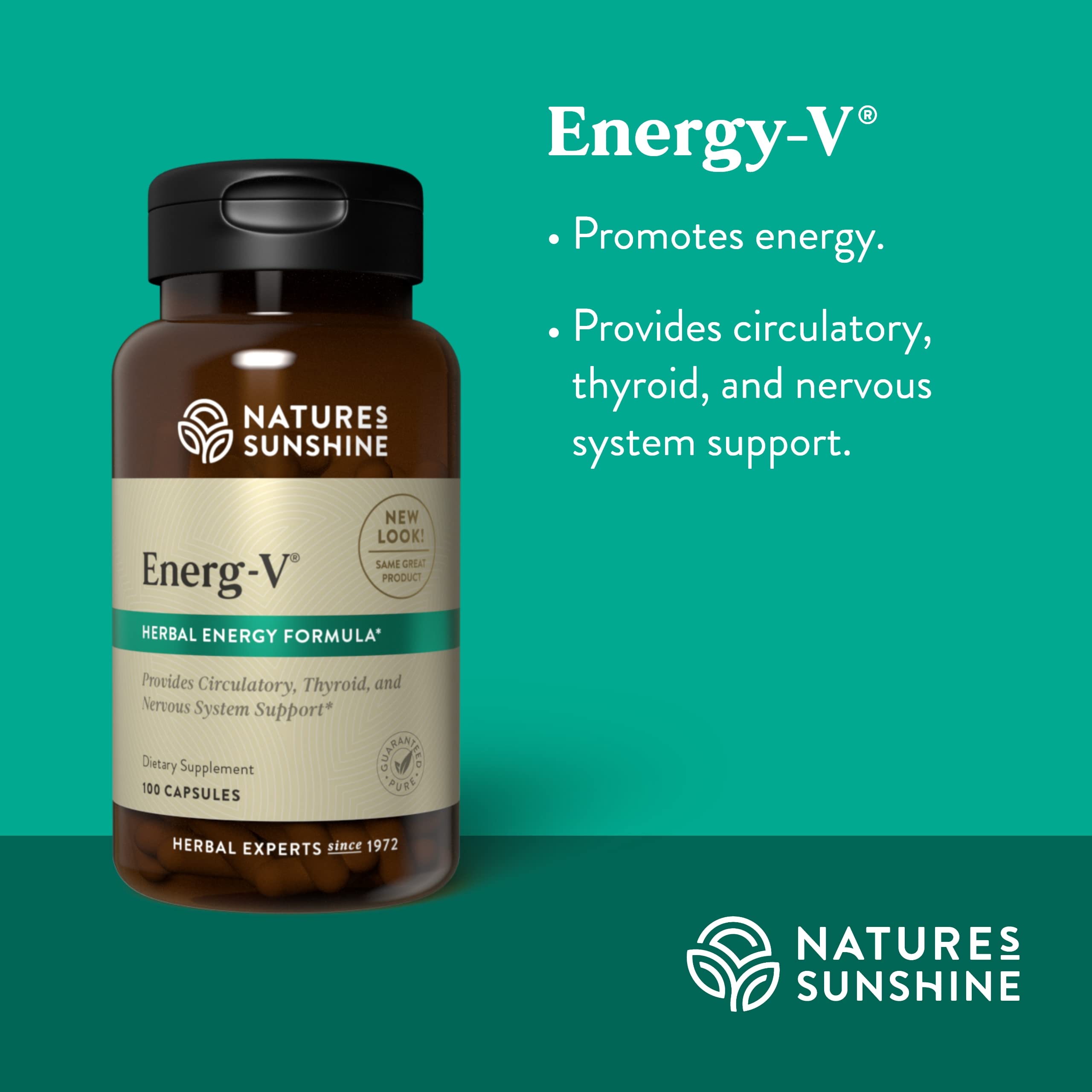 Nature's Sunshine Energ-V - Herbal Blend to Support Energy Levels (100 Capsules) Nature's SunshineAu supplements