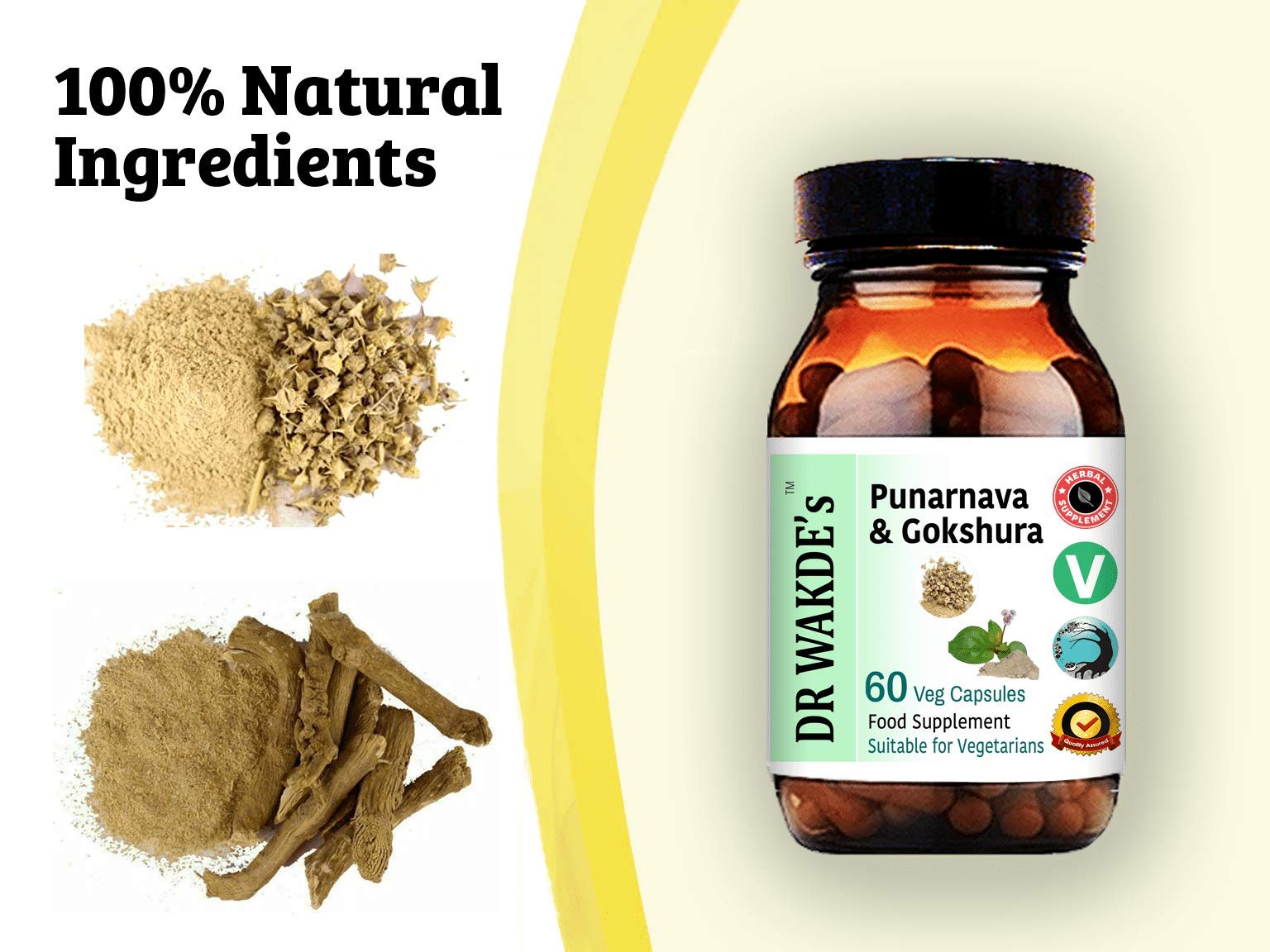 DR WAKDE's Punarnava & Gokshura Capsules (60 Veg Caps, Promotes Healthy Urinary Flush, Ayurvedic Supplement, Vegan, Herbal, All Natural, Made in UK) DR WAKDE'sAu supplements