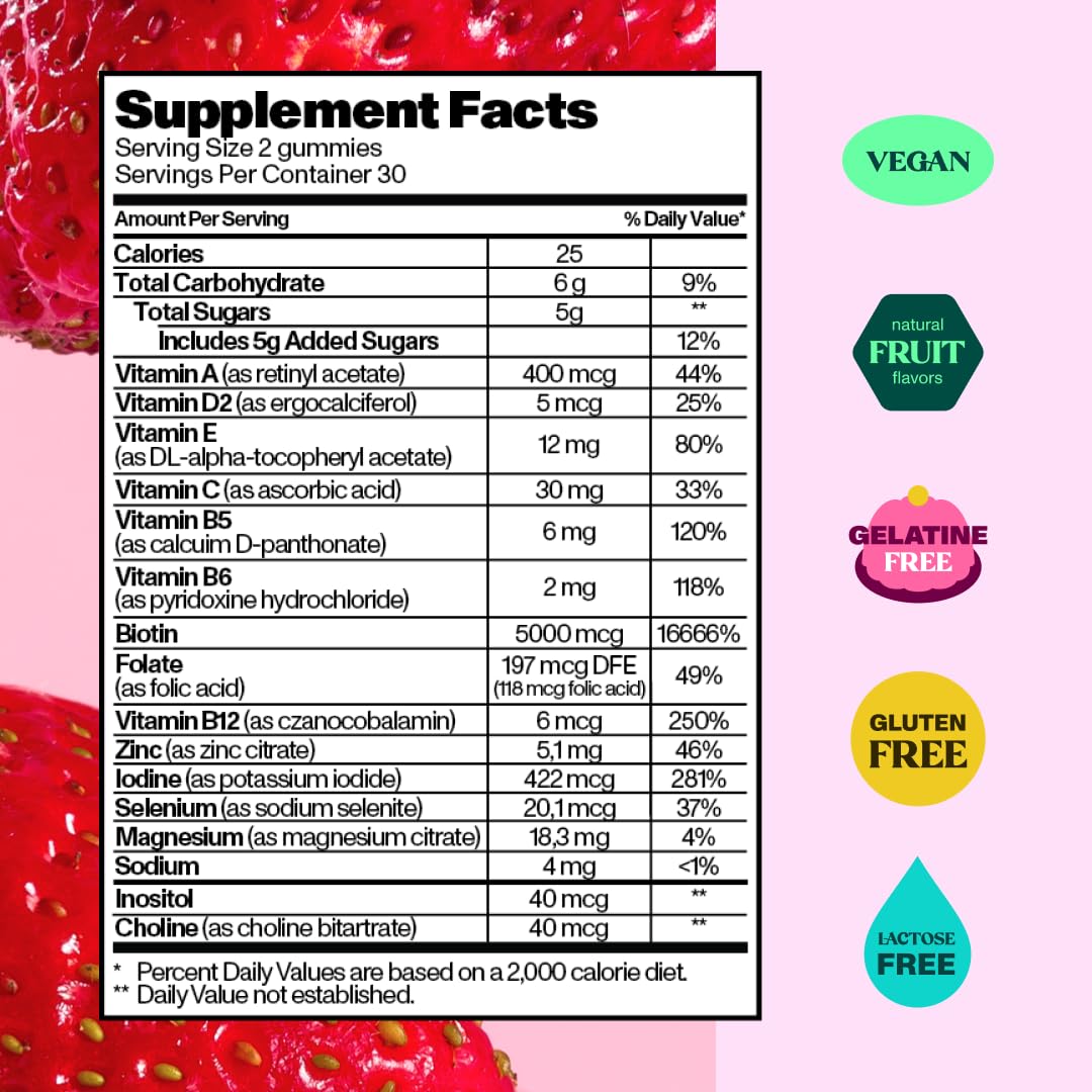 Bloom Robbins 60 Hair Gummies for Faster Hair Growth Vitamins for Women & 5000 MCG Bloom RobbinsAu supplements