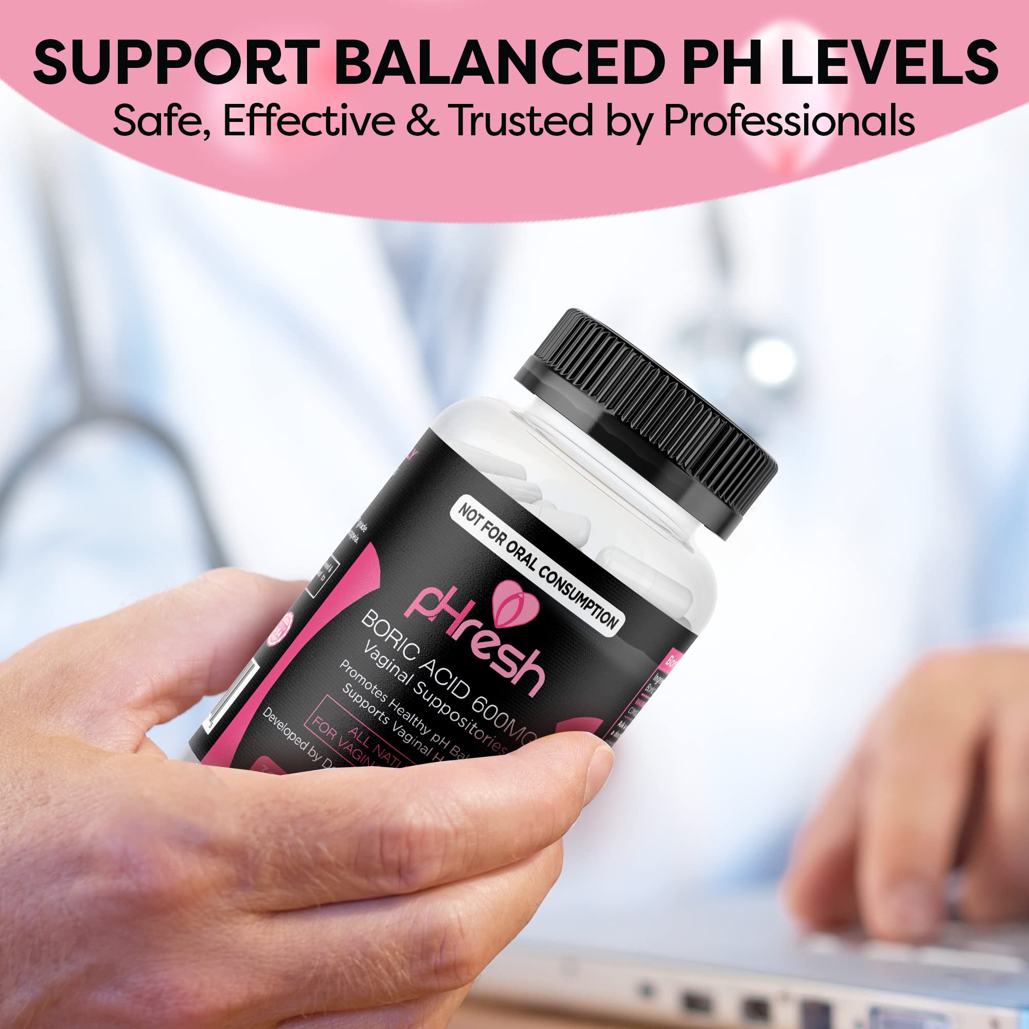 ACE NUTRITION pHresh Boric Acid Suppositories for Women, Suppositories for Odor Use ACE NUTRITIONAu supplements