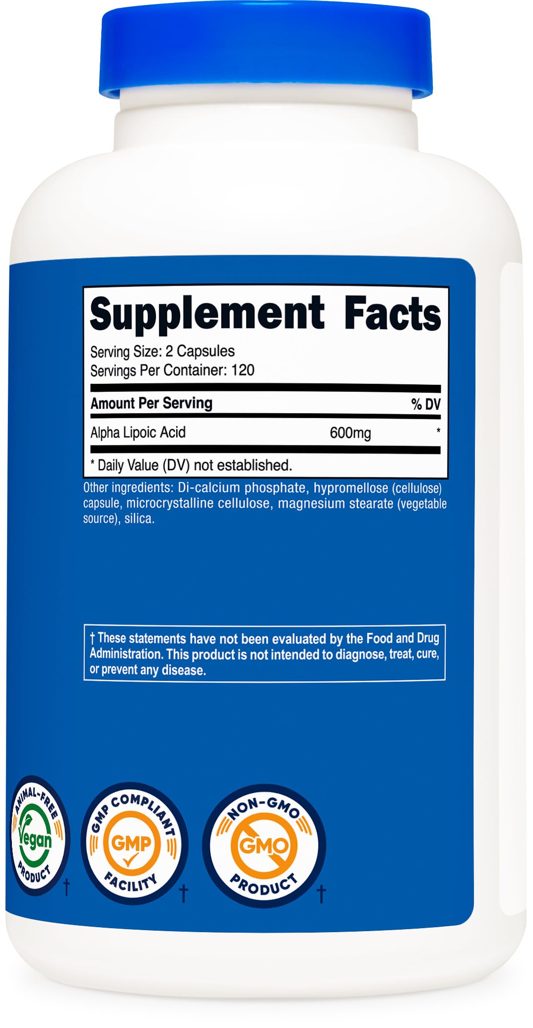 Nutricost Alpha Lipoic Acid 600mg Per Serving, 240 Capsules - Gluten Free, Vegetarian Capsules, Soy Free & Non-GMO NutricostUS supplements