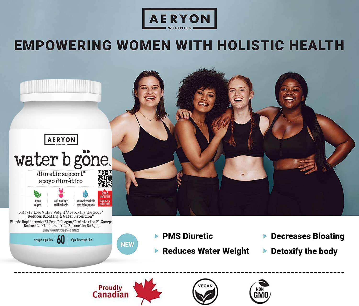 Water B Gone – Diuretic Pills for Women – Reduce Water Retention and Bloating – Find PMS Aeryon Ashlie WellnessAu supplements