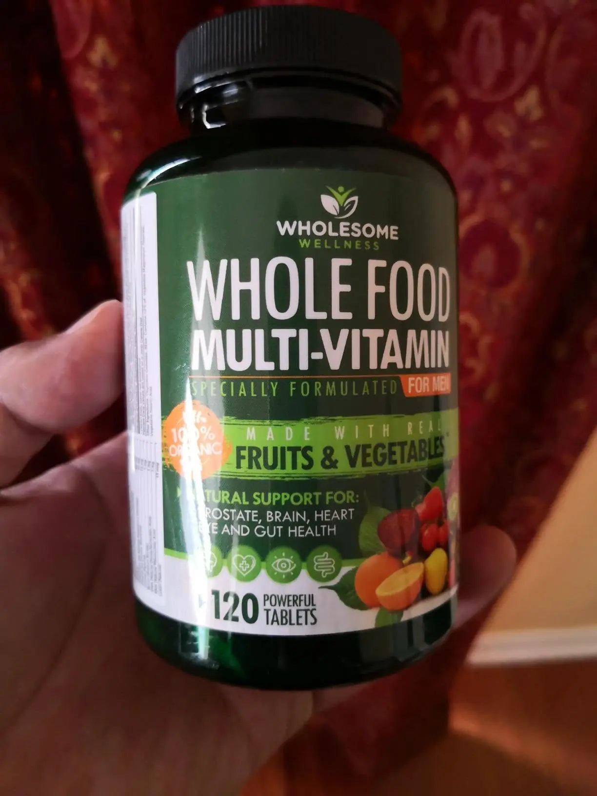 Wholesome Wellness Whole Food Multivitamin for Men - Natural Multi Vitamins, Minerals, Organic Extracts - Vegan Vegetarian - 120 Tablets Wholesome WellnessAu supplements