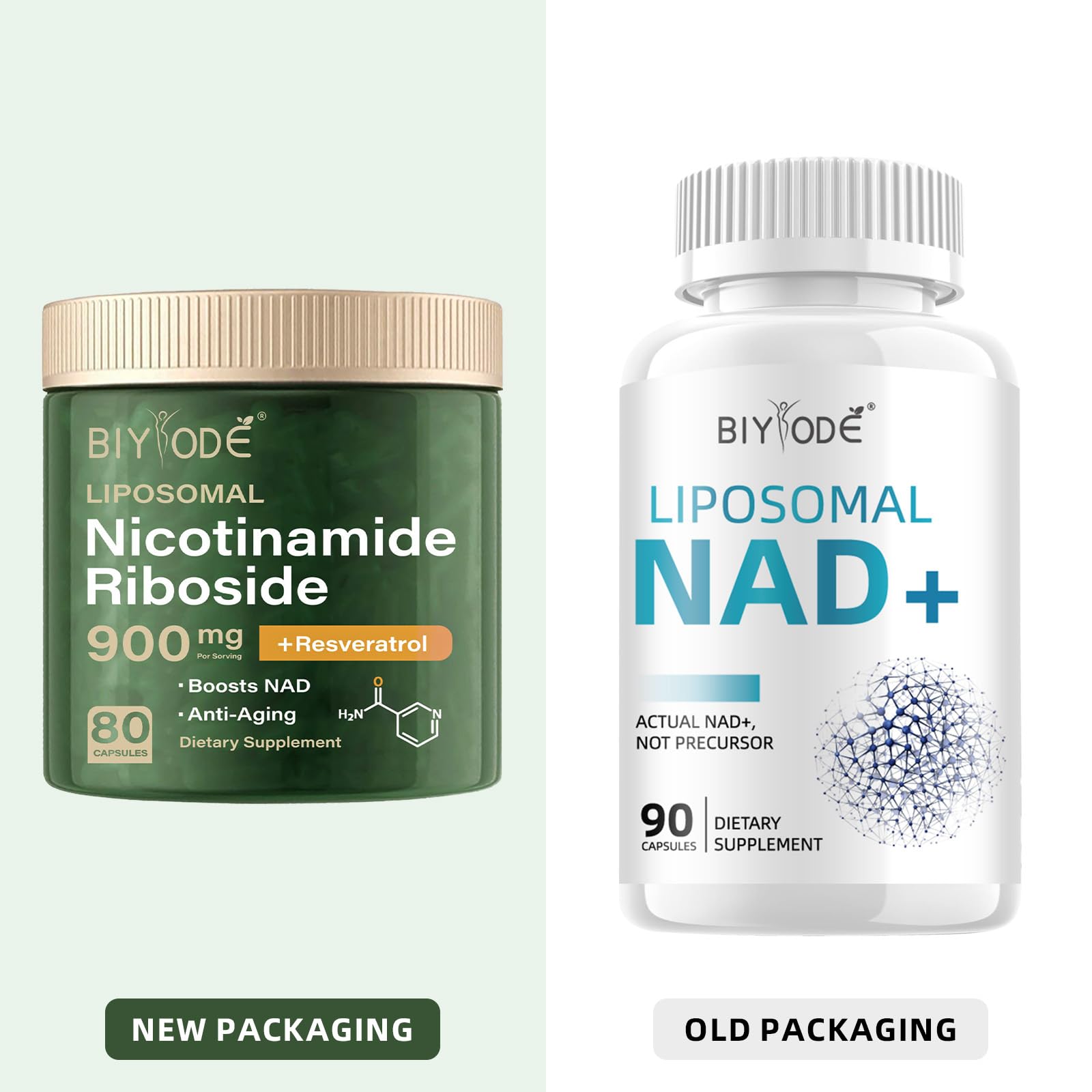NAD Supplement with Liposomal Resveratrol – 900mg NAD Booster with Quercetin Phytosome for Energy, Focus & Healthy Aging – Cellular Support for Adults 30+ – 80 Capsules, 40-Day Supply BIYODEAu supplements