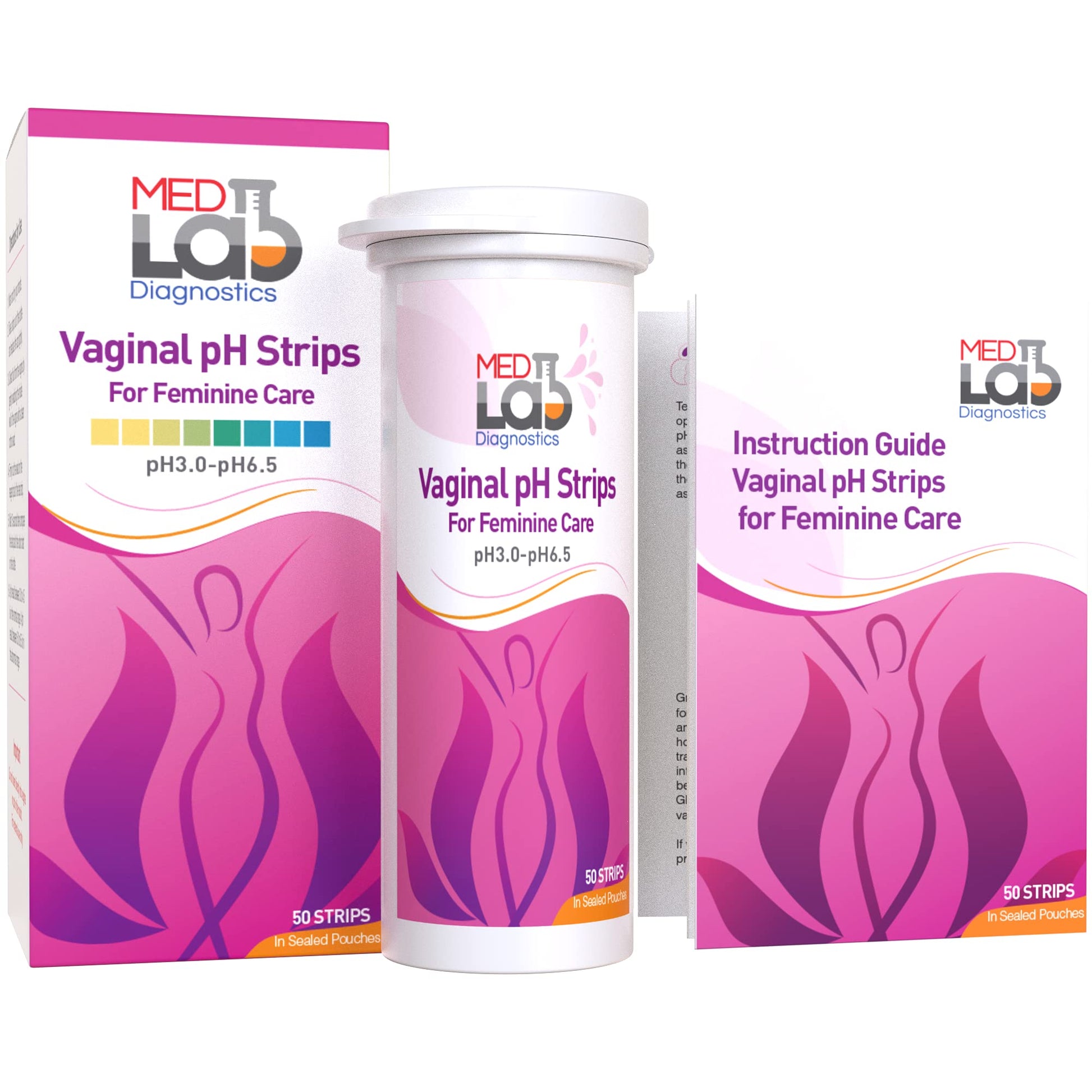Vaginal ph Test Strips for Women(50 cnt). BV Bacterial Vaginosis and Yeast Infection Test Strips Med Lab DiagnosticsAu supplements