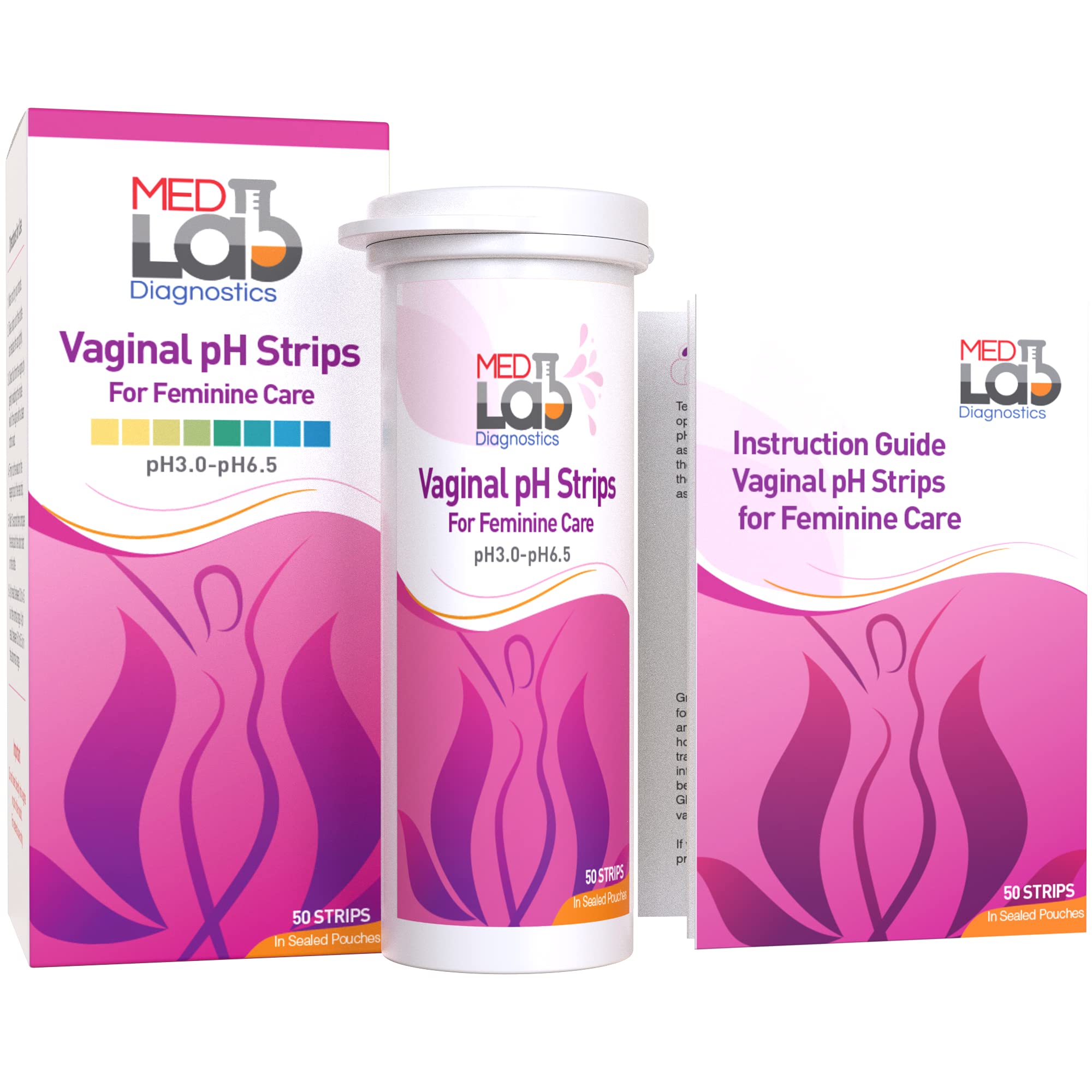 Vaginal ph Test Strips for Women(50 cnt). BV Bacterial Vaginosis and Yeast Infection Test Strips Med Lab DiagnosticsAu supplements