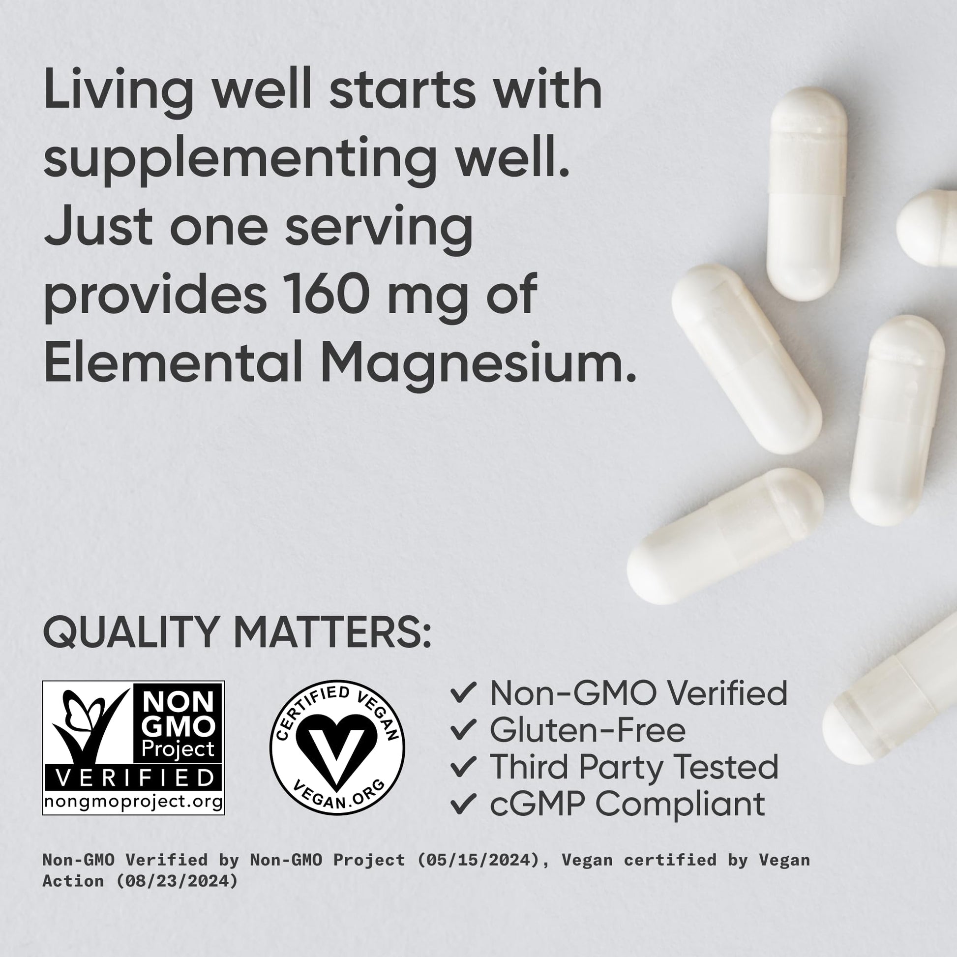 Sports Research® Magnesium Glycinate - Supports Restful Sleep & Enzymatic Processes - 160 mg Chelated Magnesium - Vegan Capsule - 90 Count Sports ResearchAu supplements