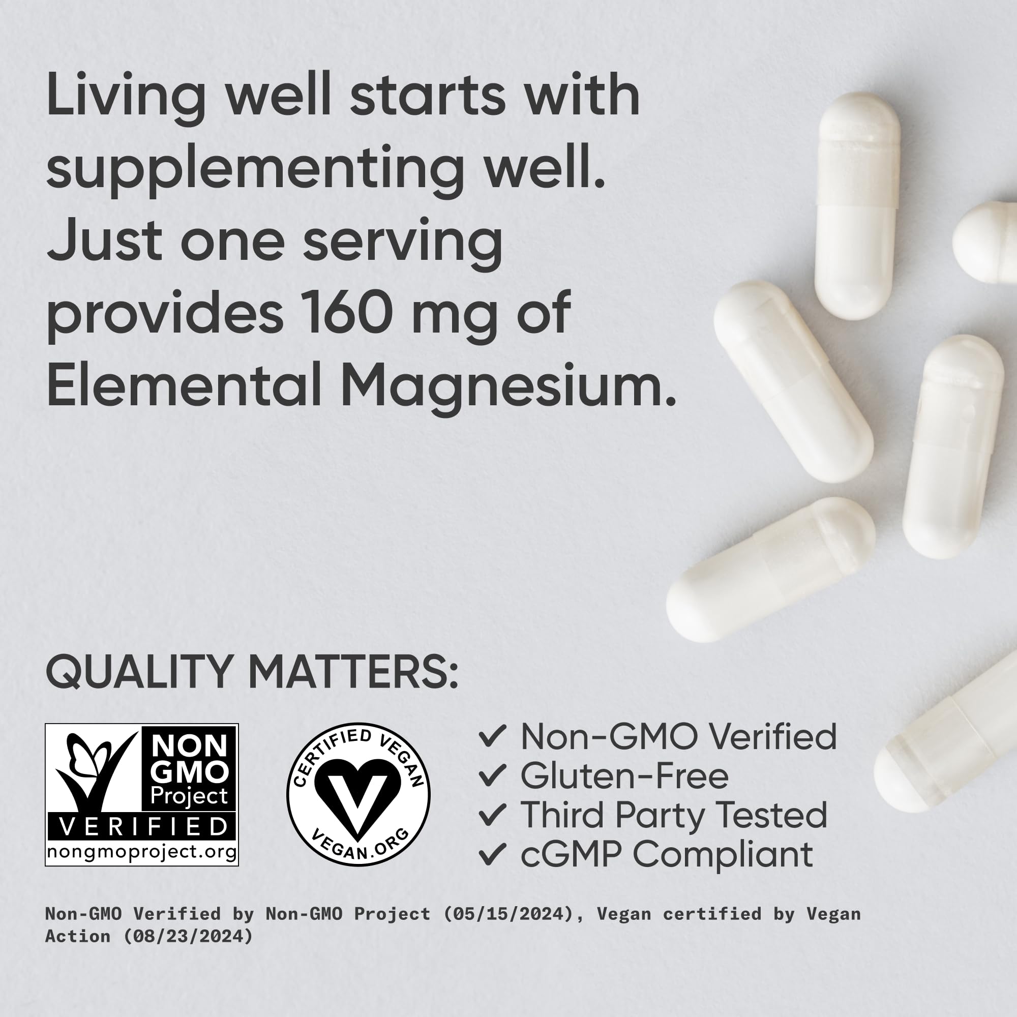 Sports Research® Magnesium Glycinate - Supports Restful Sleep & Enzymatic Processes - 160 mg Chelated Magnesium - Vegan Capsule - 90 Count Sports ResearchAu supplements